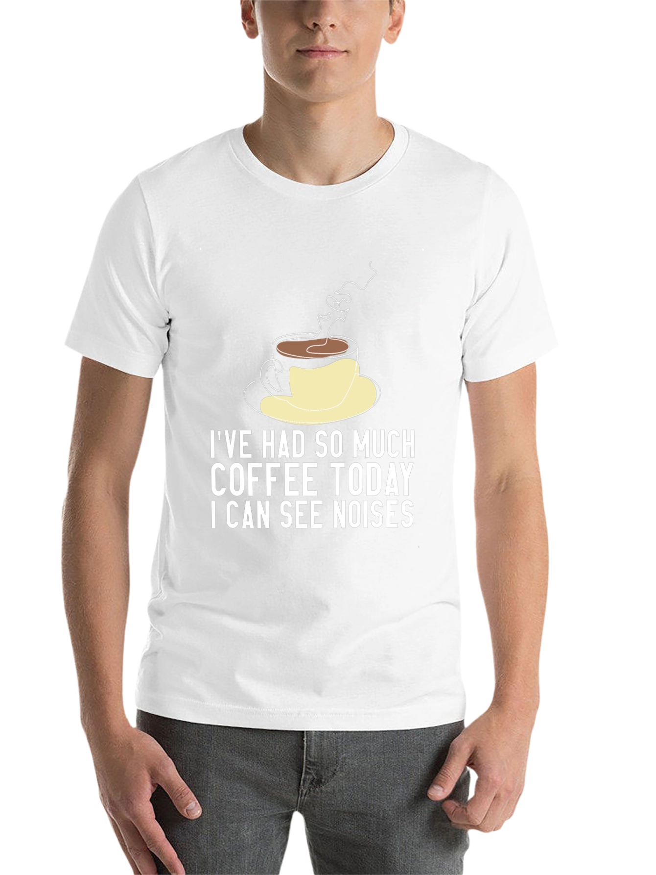 Black Funny Coffee Lover T-Shirt - I Can See Noises view 14