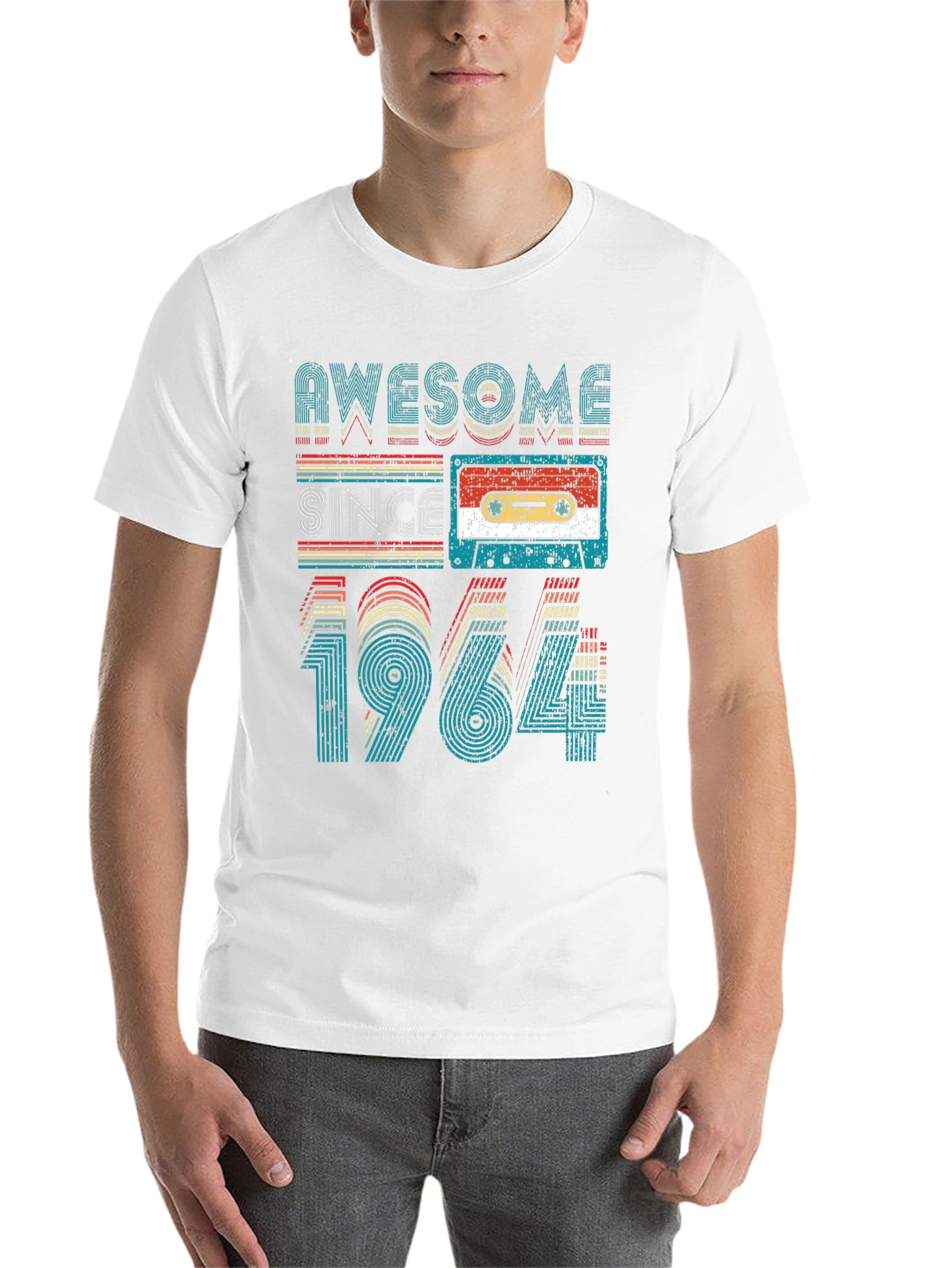 Black Awesome Since 1964 Cassette Tape Graphic Tee view 14