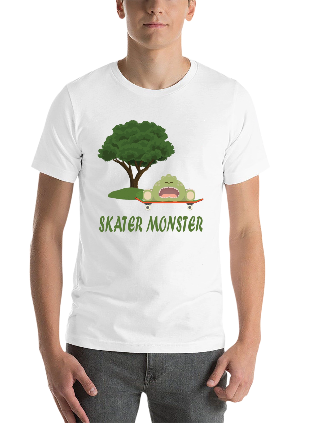 Black Skater Monster Graphic T-Shirt - Fun and Unique Design view 14