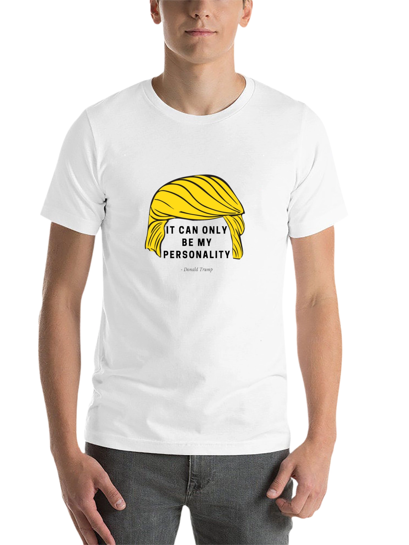 Black Funny Trump Hair Personality T-Shirt view 14