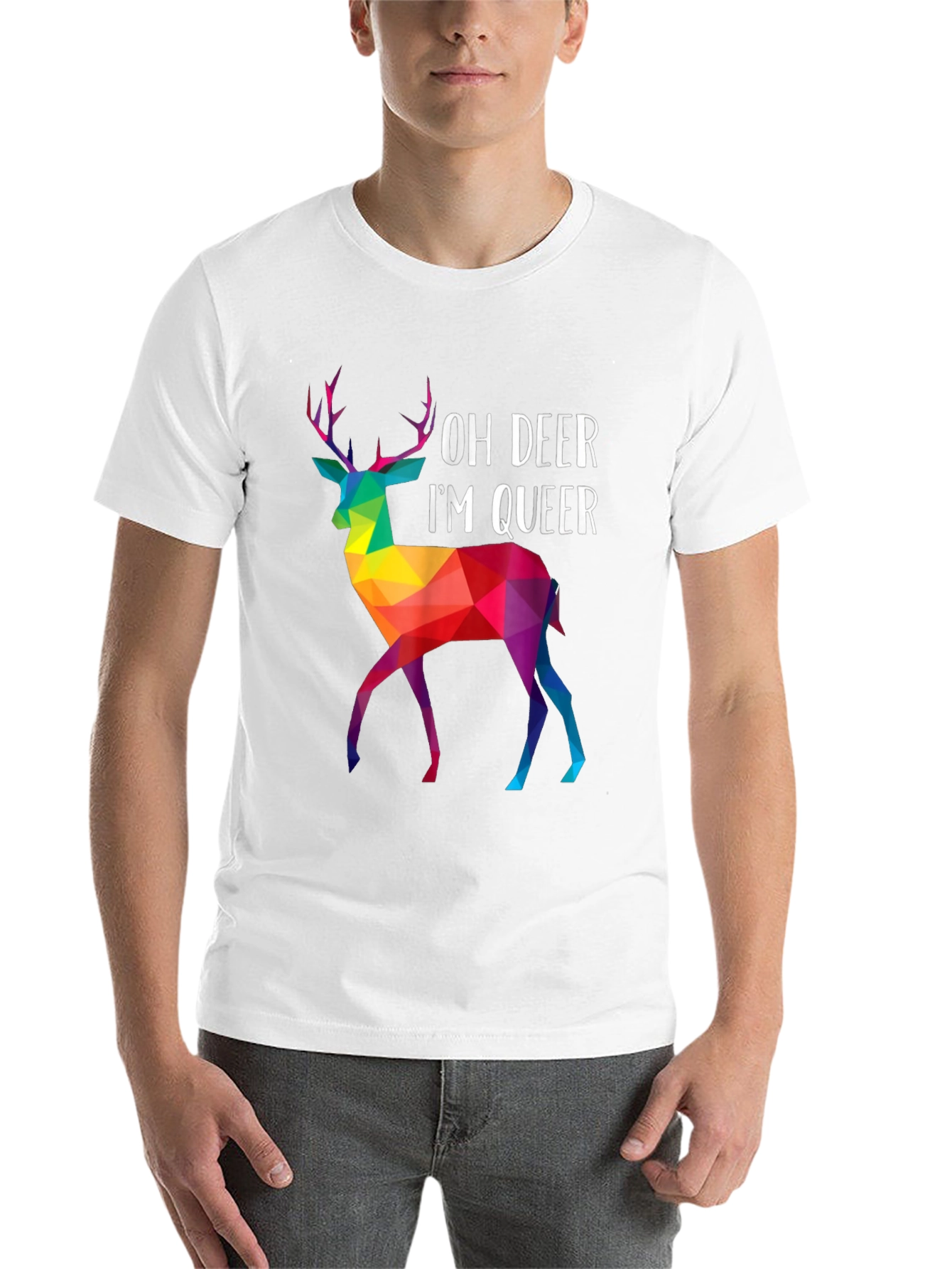 Black Oh Deer I'm Queer Pride T-Shirt view 14