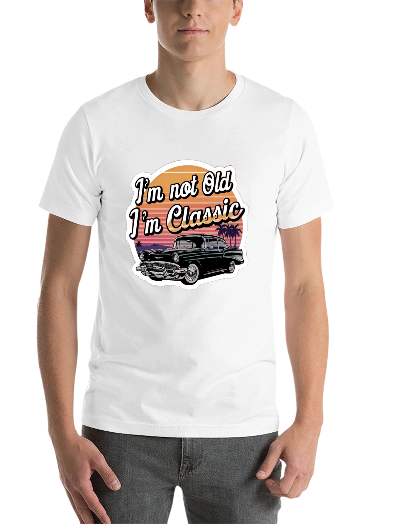 Black Classic Car T-Shirt - "I'm Not Old, I'm Classic" view 14