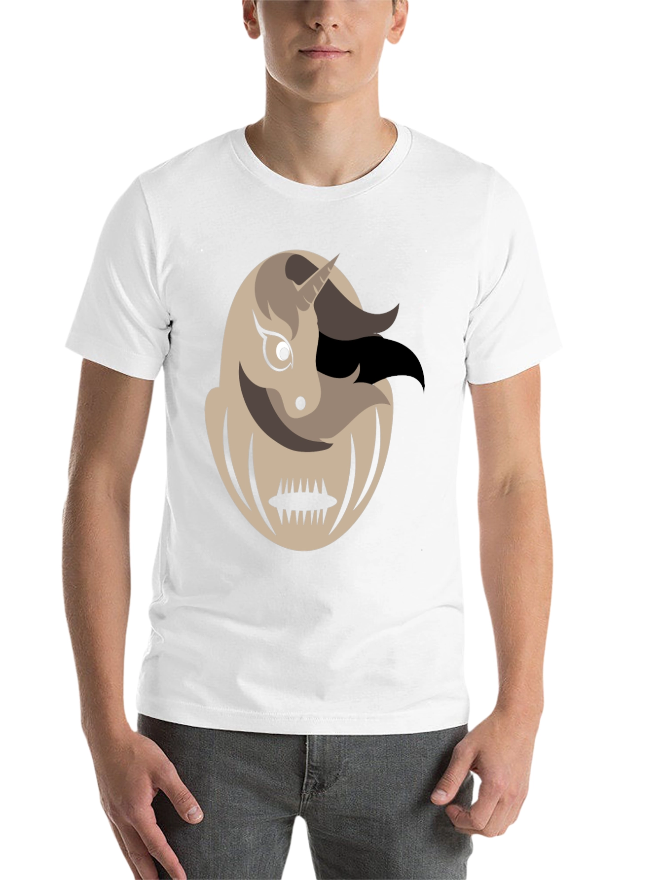 Black Unicorn Monster Graphic Tee - Men's Black T-Shirt view 14