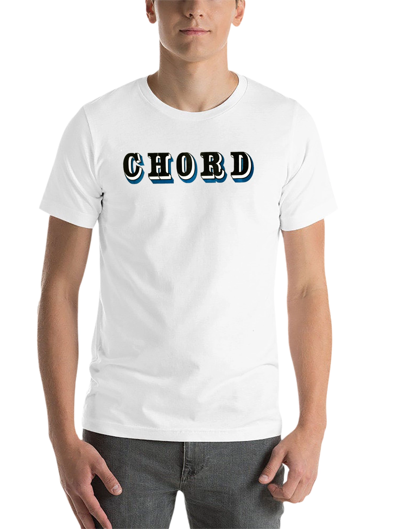 Black Retro CHORD Graphic Tee - Black Casual T-Shirt view 14