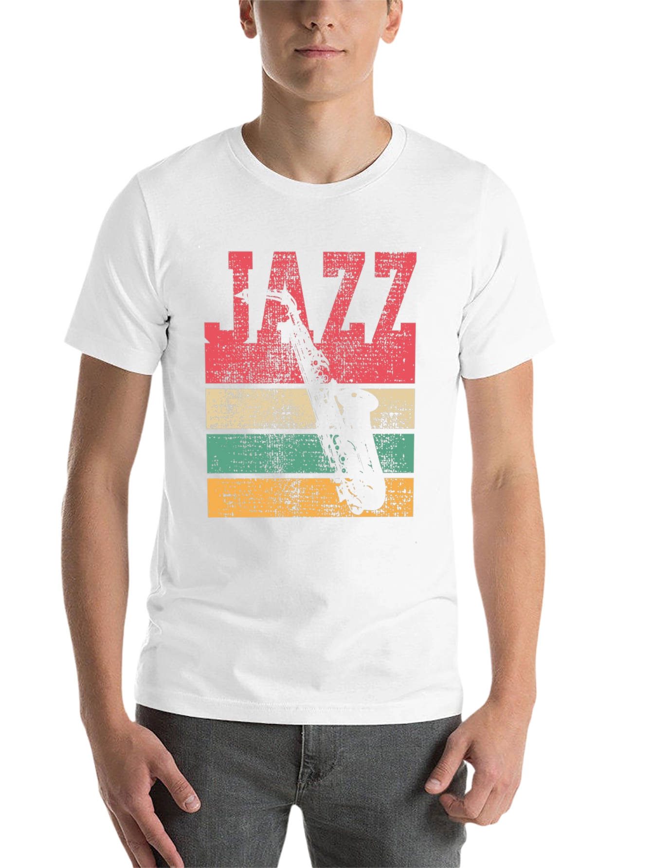 Black Vintage Jazz Saxophone T-Shirt view 14