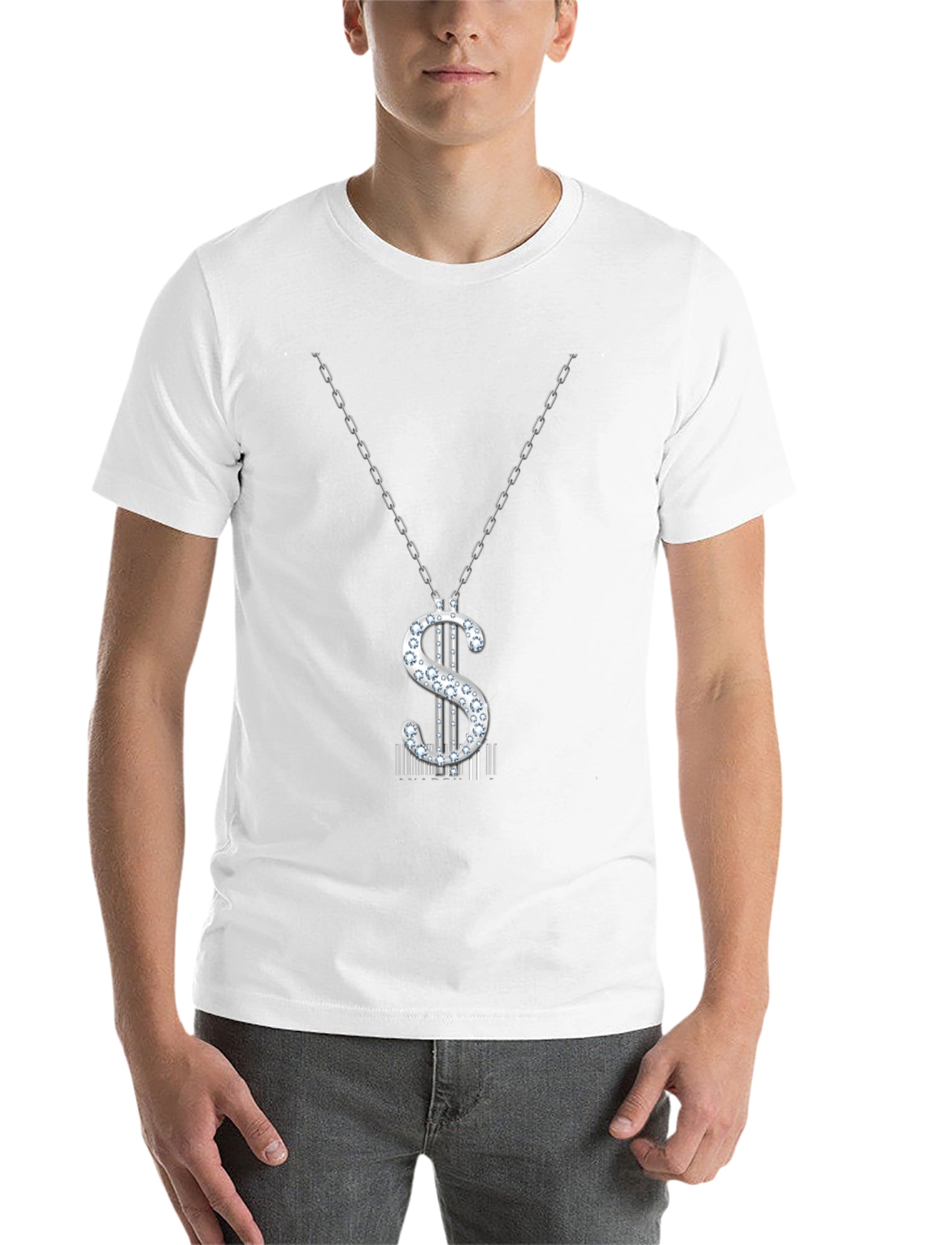 Black Dollar Sign Pendant T-Shirt - Black view 14