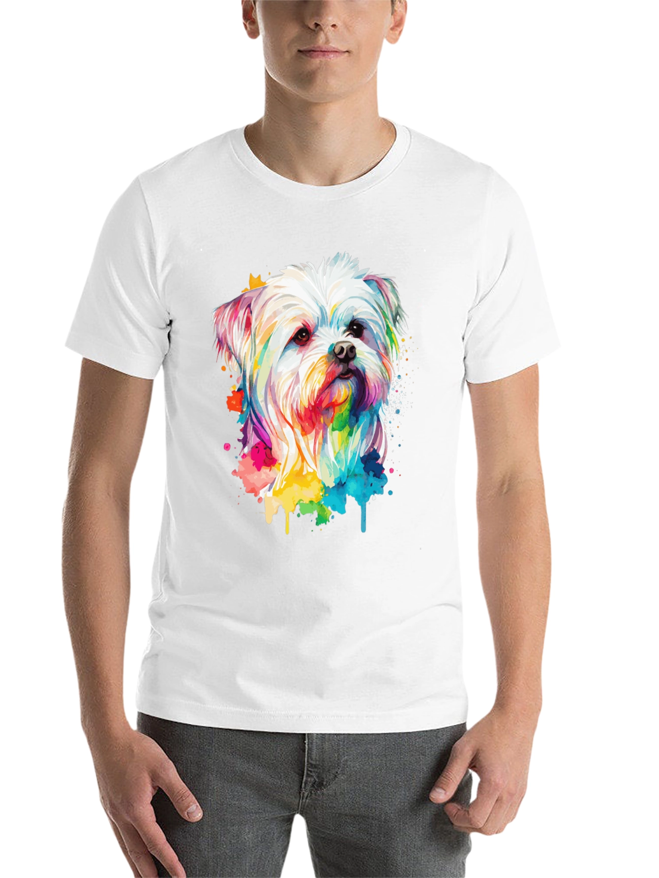 Black Rainbow Dog T-Shirt view 14