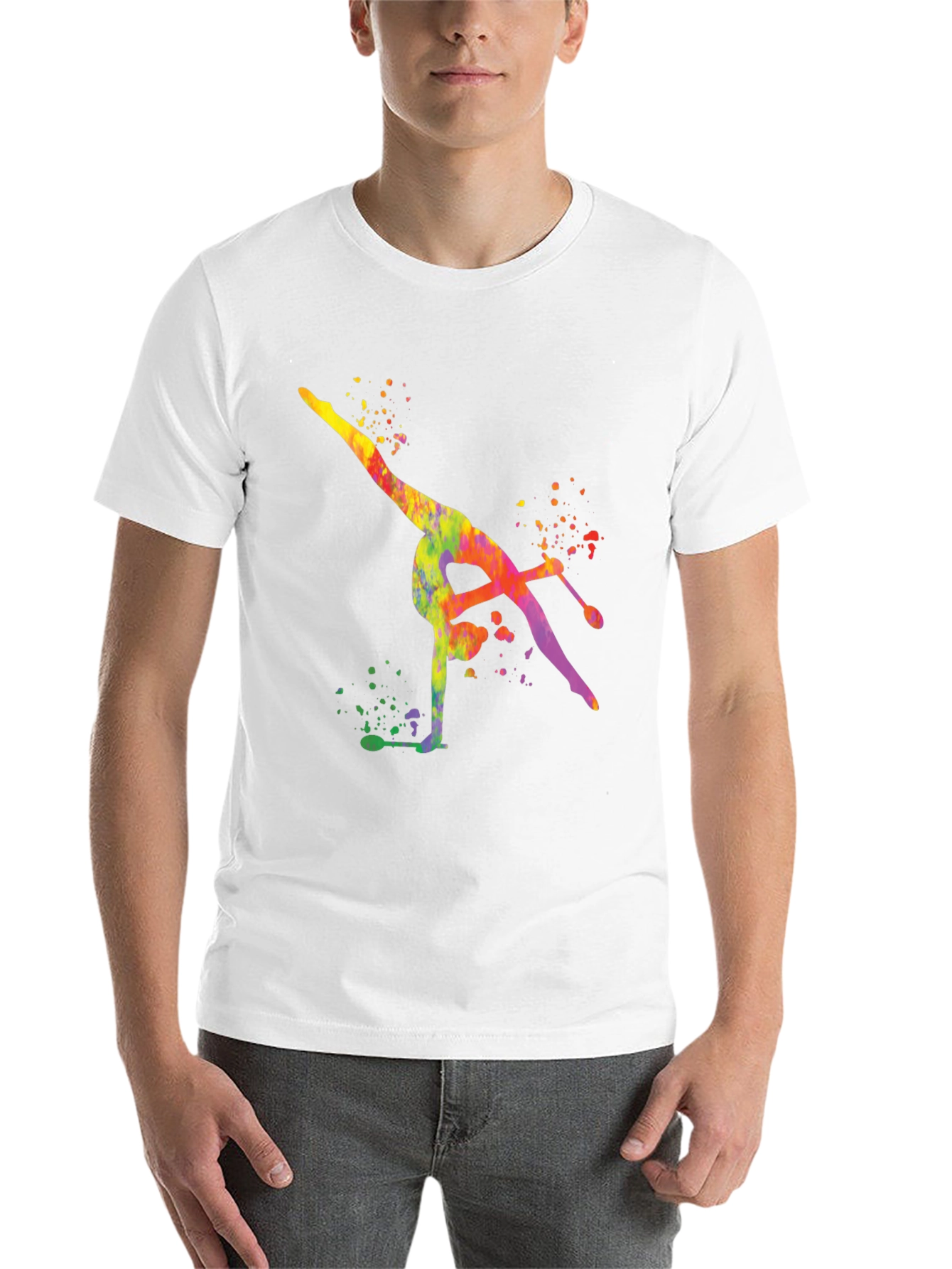 Black Watercolor Gymnastics T-Shirt view 14