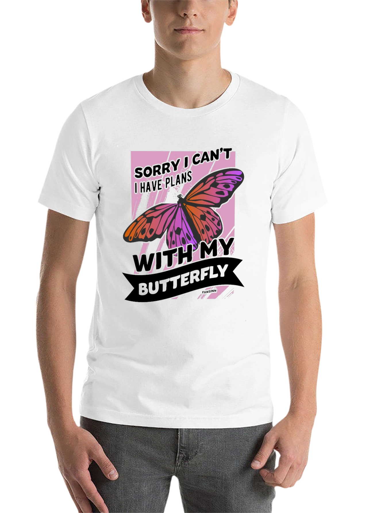 Black Butterfly Graphic Tee - Sorry I Can't view 14