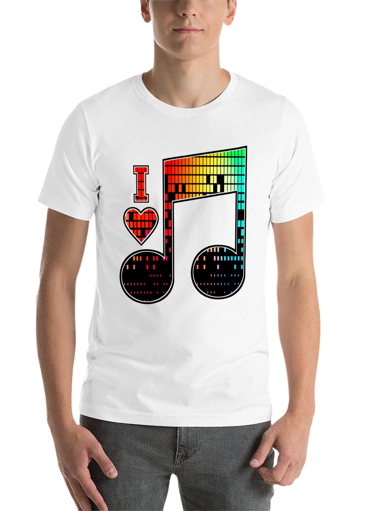 Black I Heart Music Note Graphic Tee - Black view 14