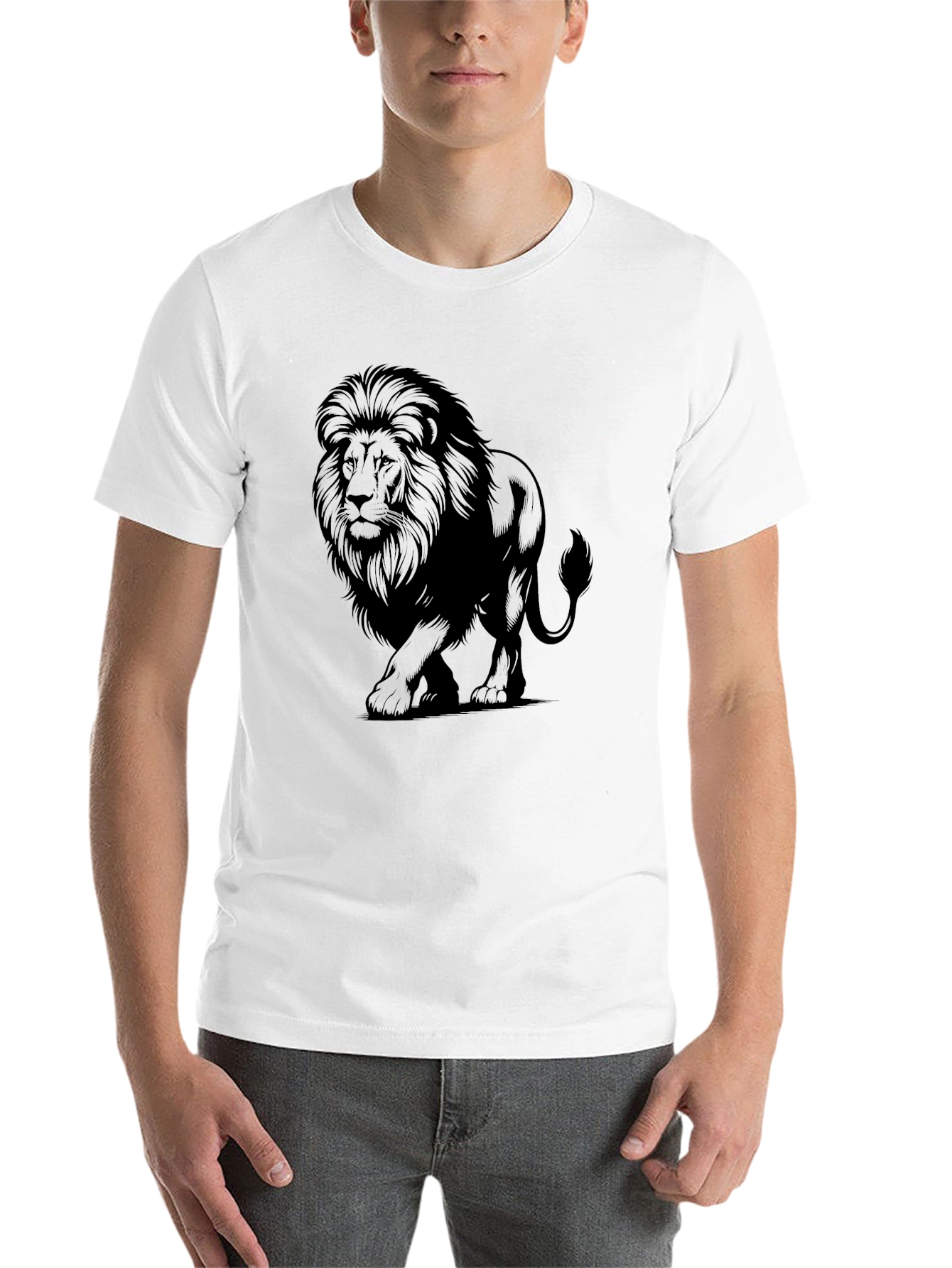 Black Lion Graphic Tee - Men's Black T-Shirt view 14
