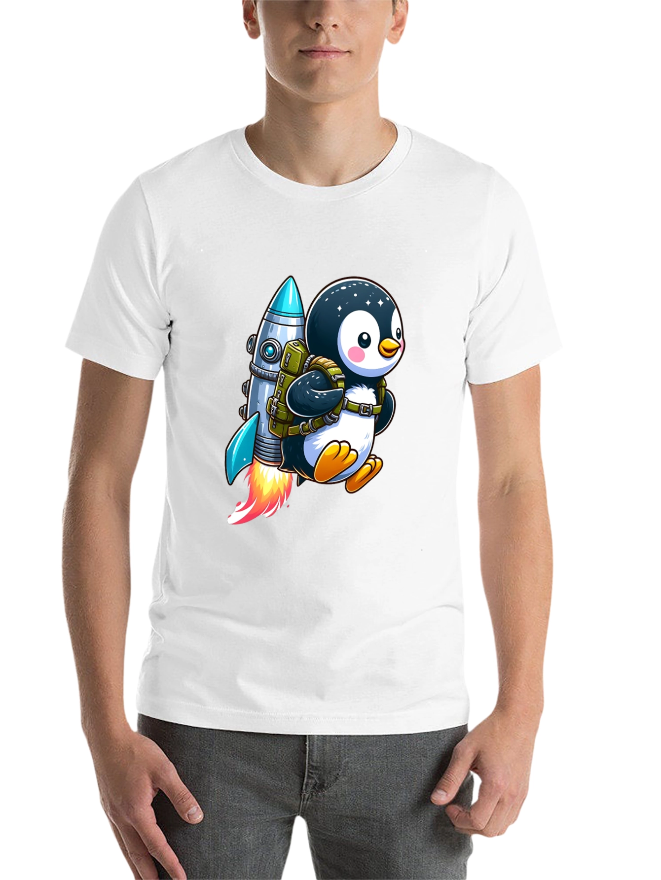 Black Penguin Astronaut T-Shirt view 14