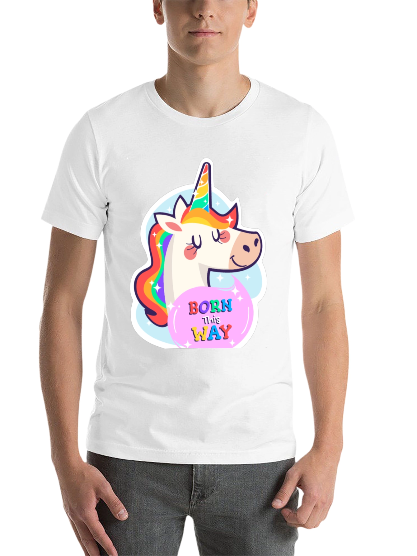 Black Unicorn Born This Way Black T-Shirt view 14
