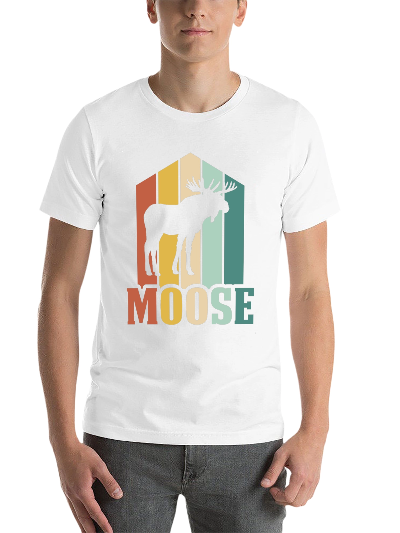Black Retro Moose Graphic T-Shirt view 14