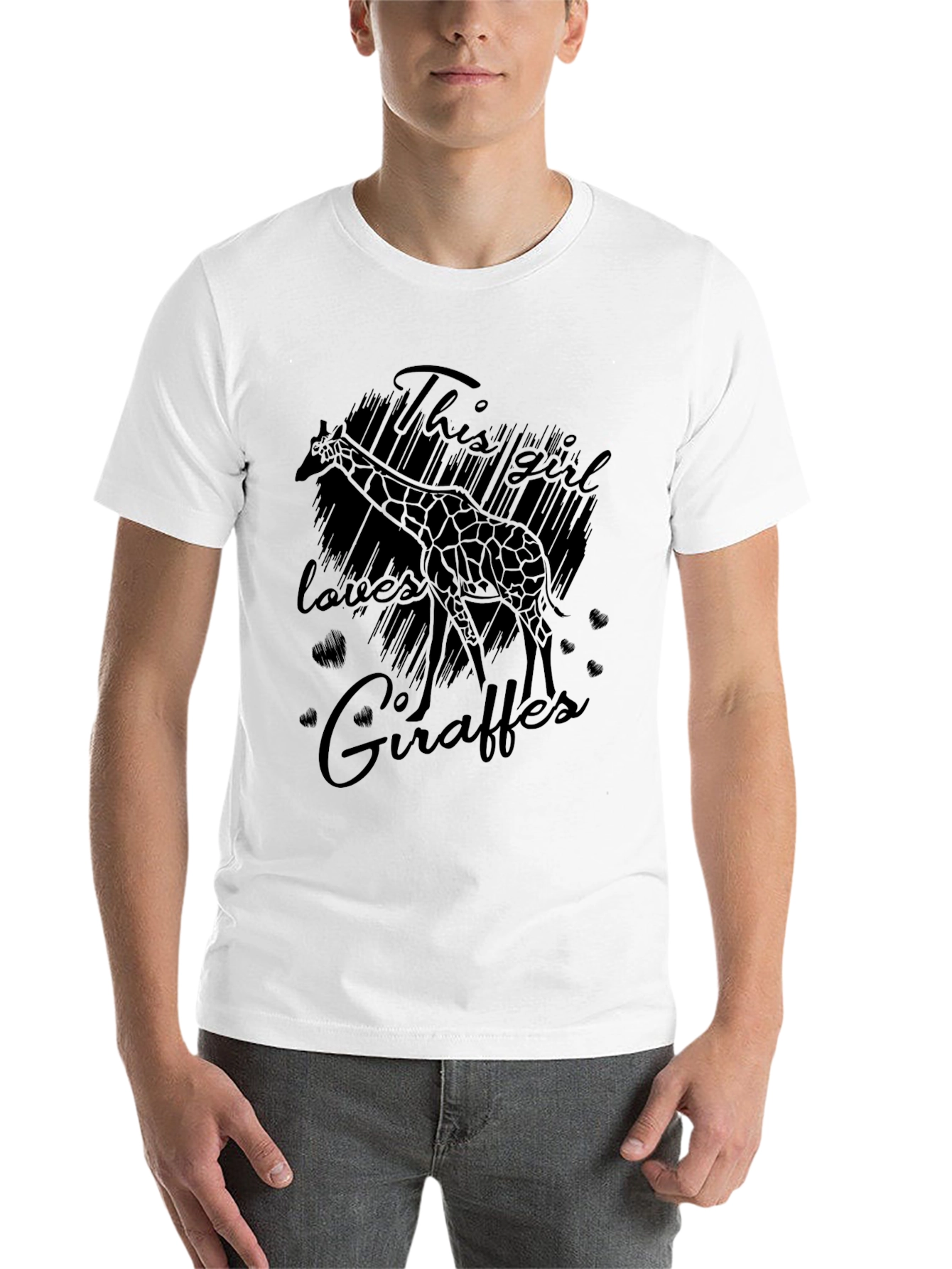 Black Giraffe Lover T-Shirt - Black Graphic Tee for Women view 14