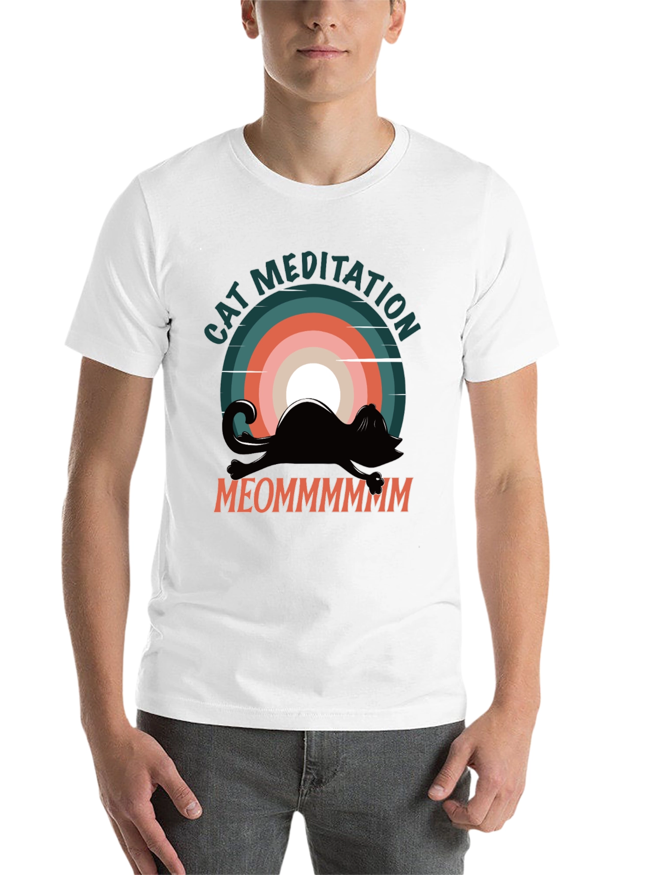 Black Cat Meditation Graphic Tee - Relaxed Fit view 14