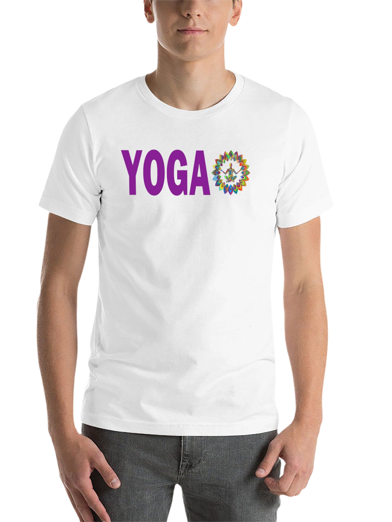 Black Yoga Graphic Tee - Meditative Design view 14