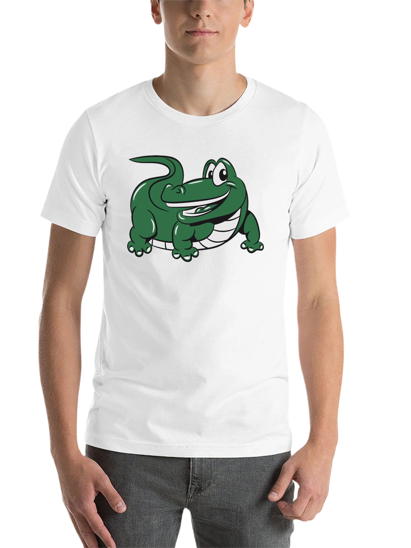 Black Cartoon Alligator Graphic Black T-Shirt view 14