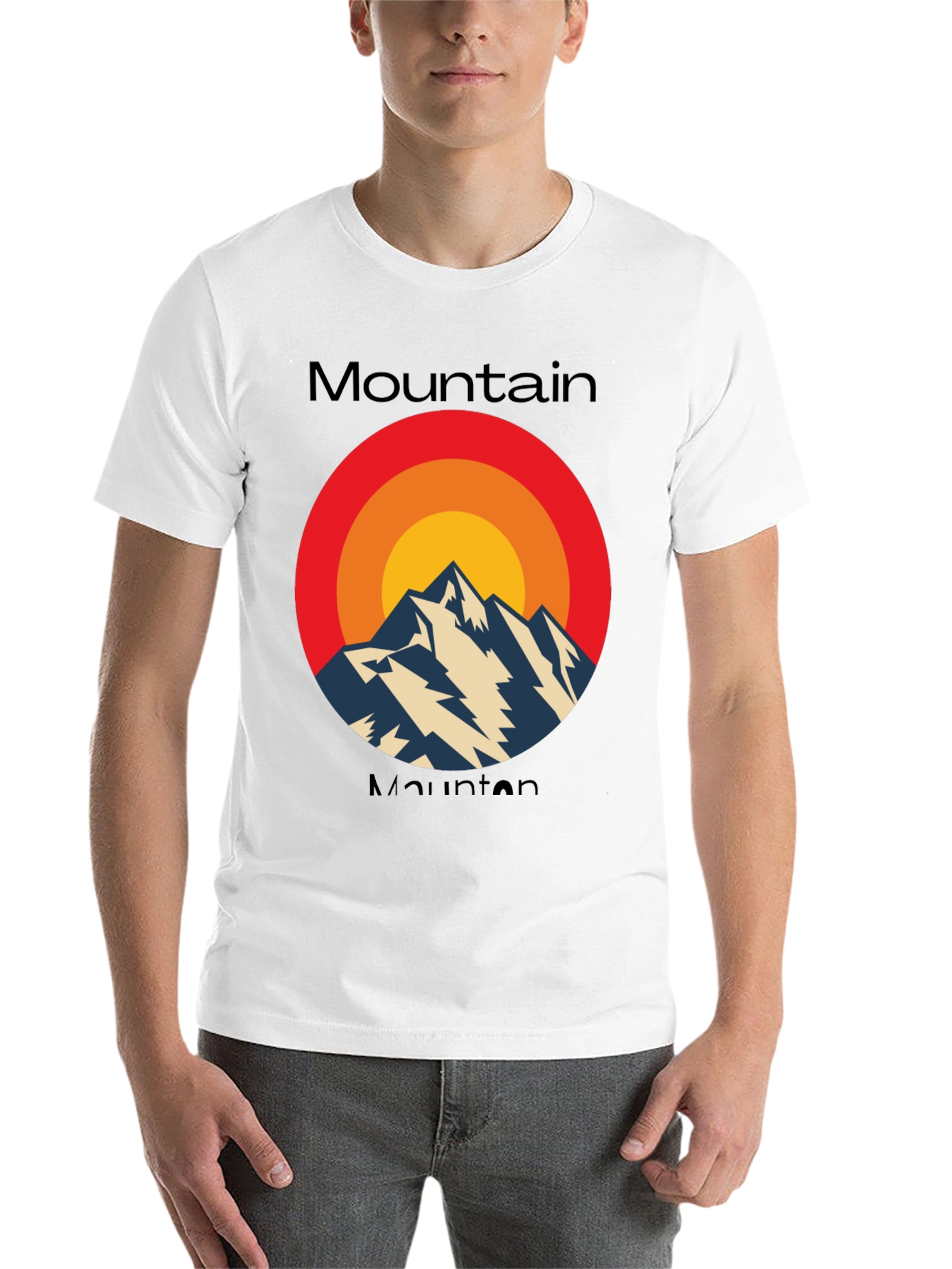 Black Retro Mountain Graphic Tee - Classic Style view 14