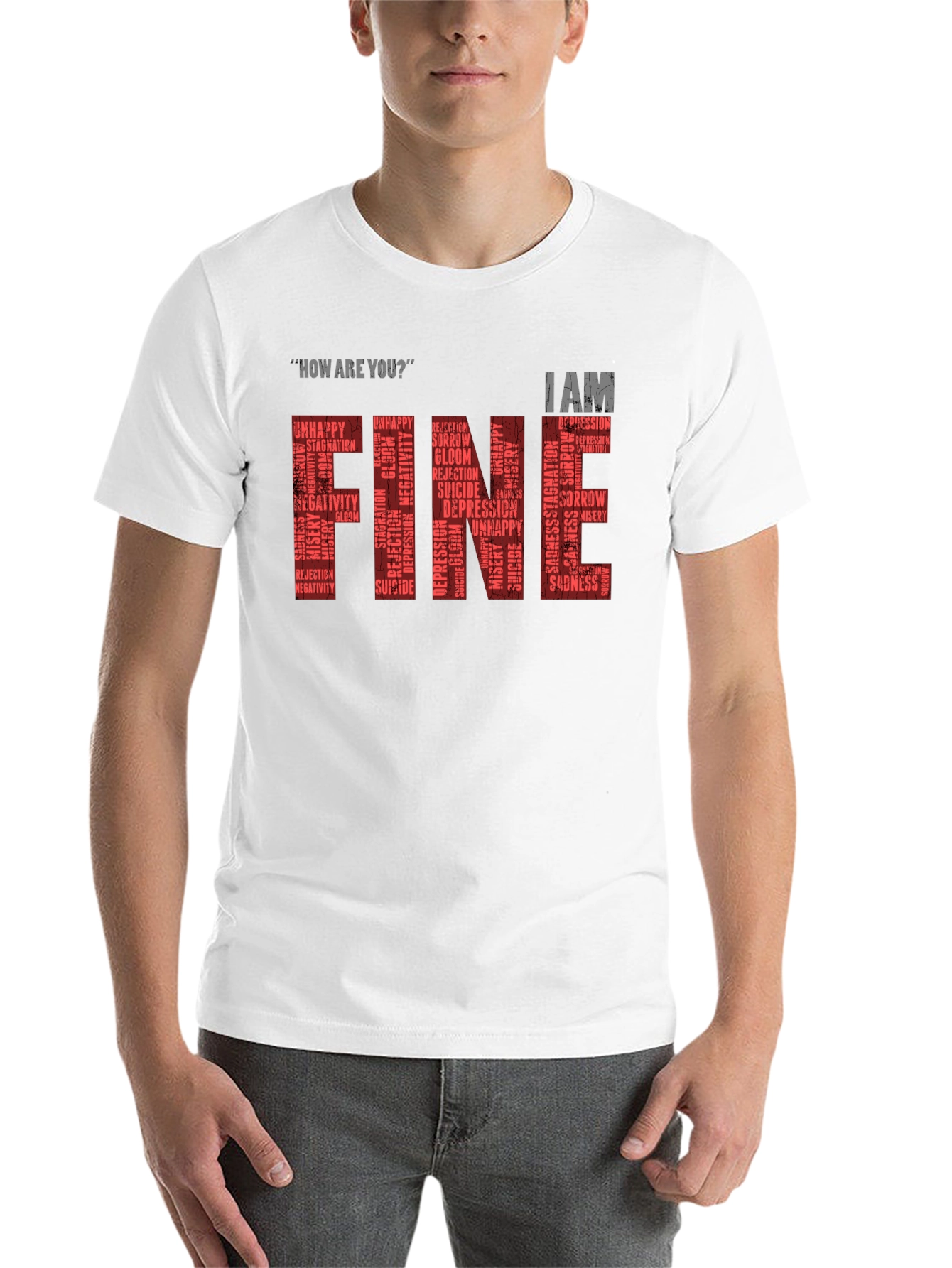 Black Fine T-Shirt: Mental Health Awareness Graphic Tee view 14