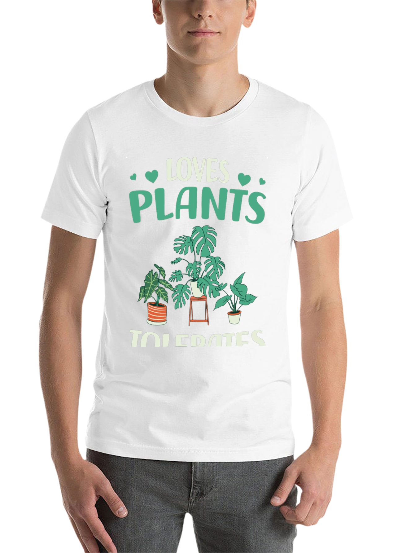 Black Loves Plants Tolerates People Graphic T-Shirt view 14