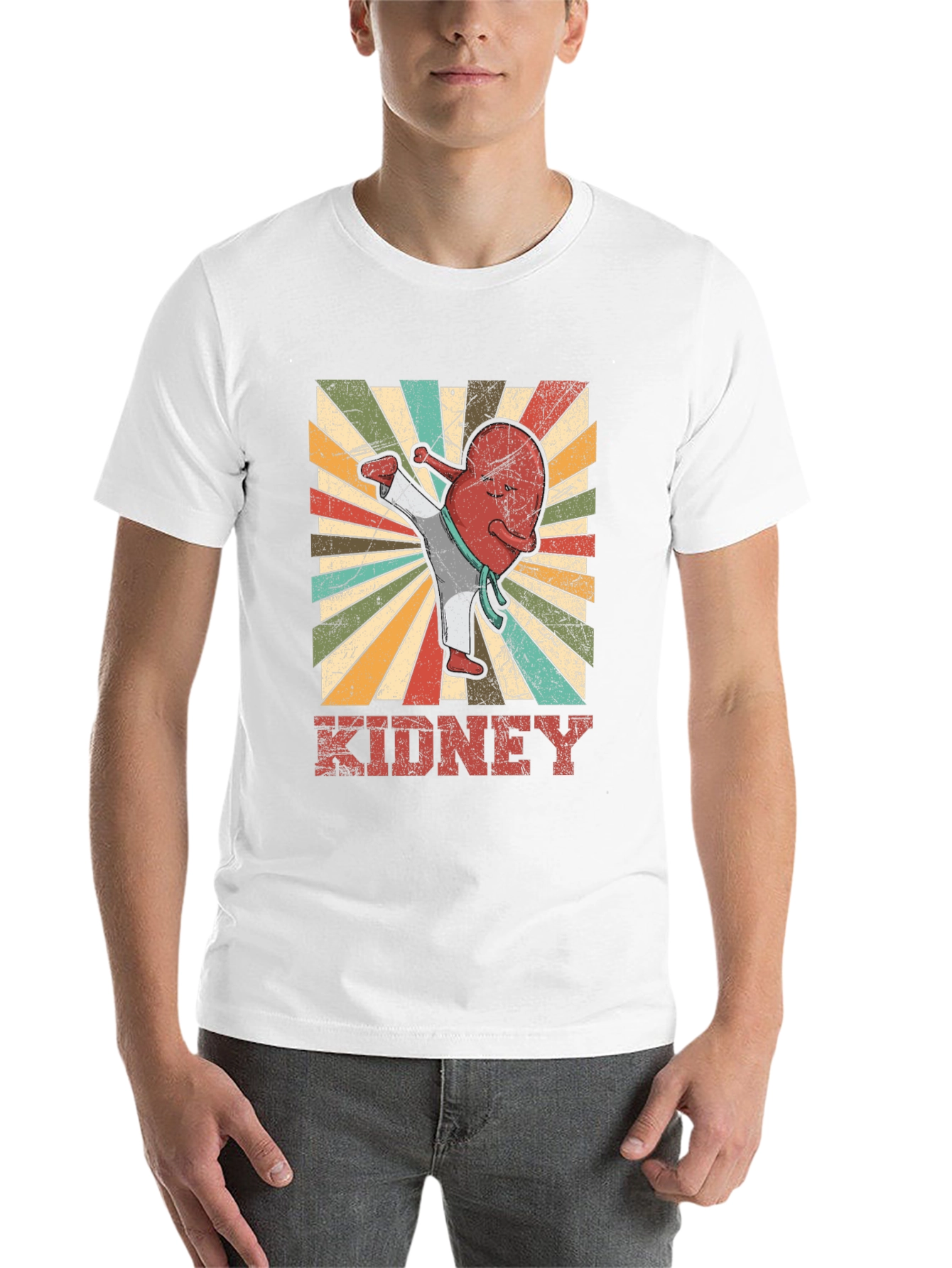 Black Karate Kidney T-Shirt - Funny Anatomy Tee view 14