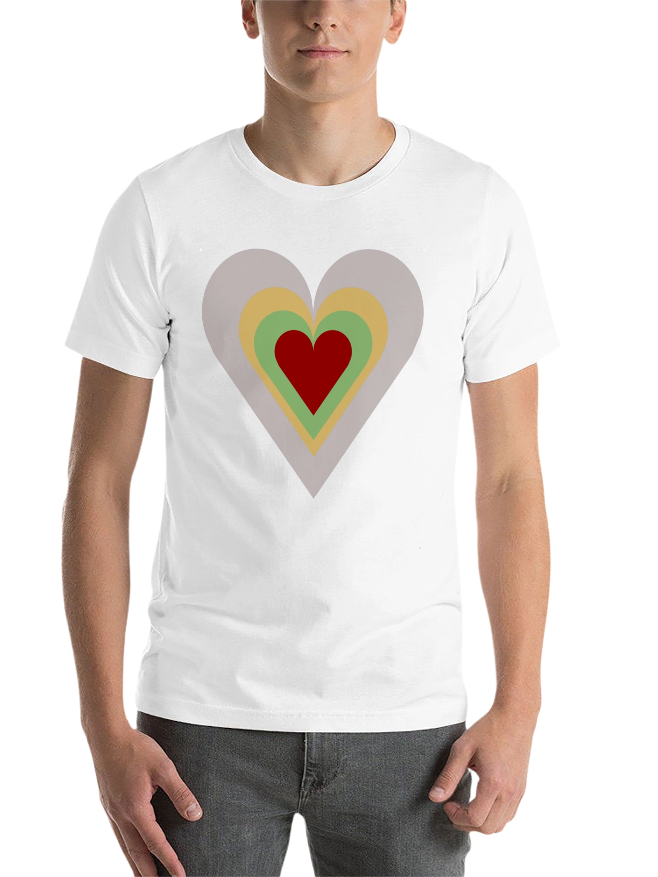 Black Retro Heart Graphic Tee - Black Cotton Casual T-Shirt view 14