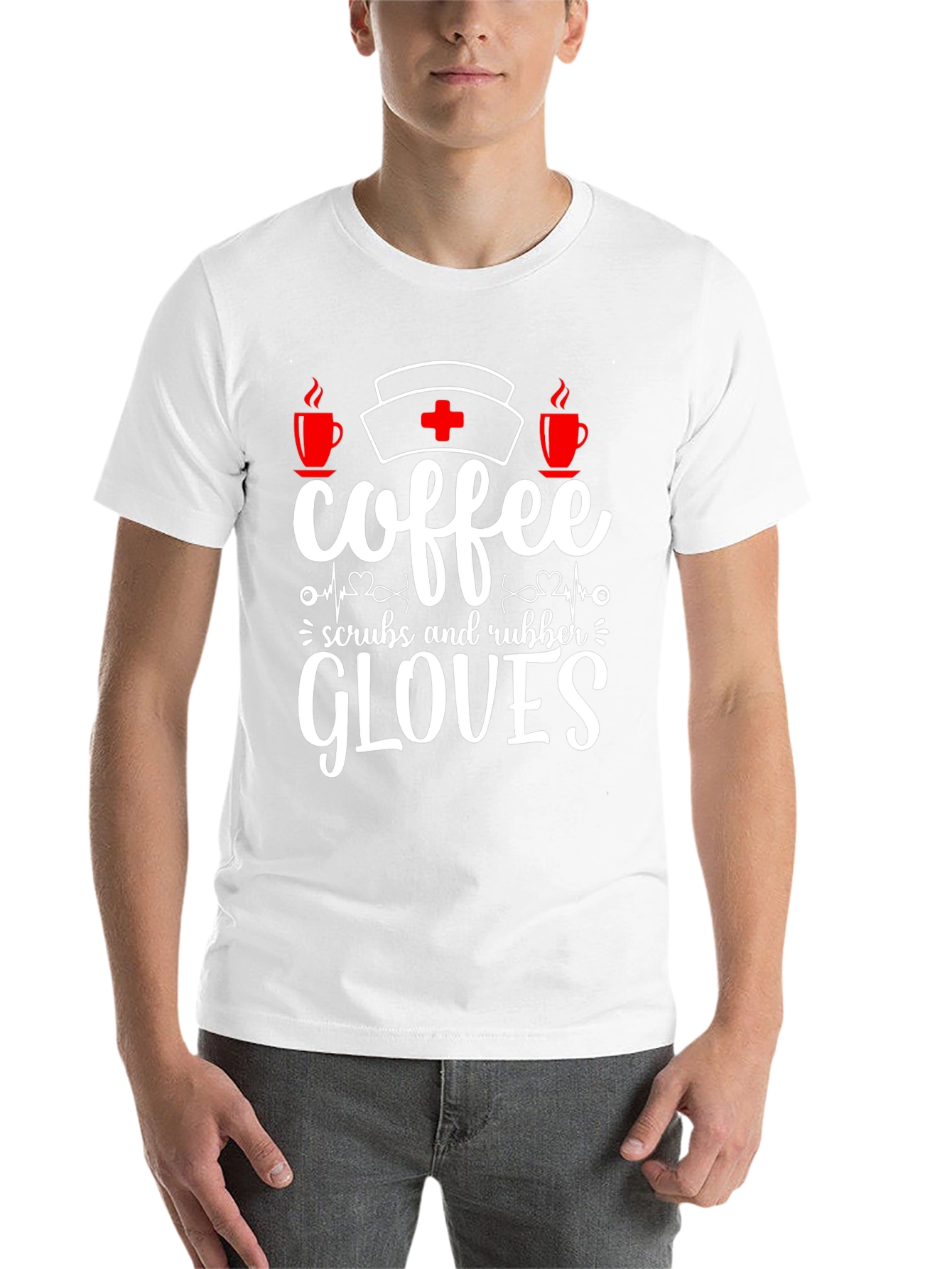 Black Coffee Scrubs Rubber Gloves T-Shirt view 14