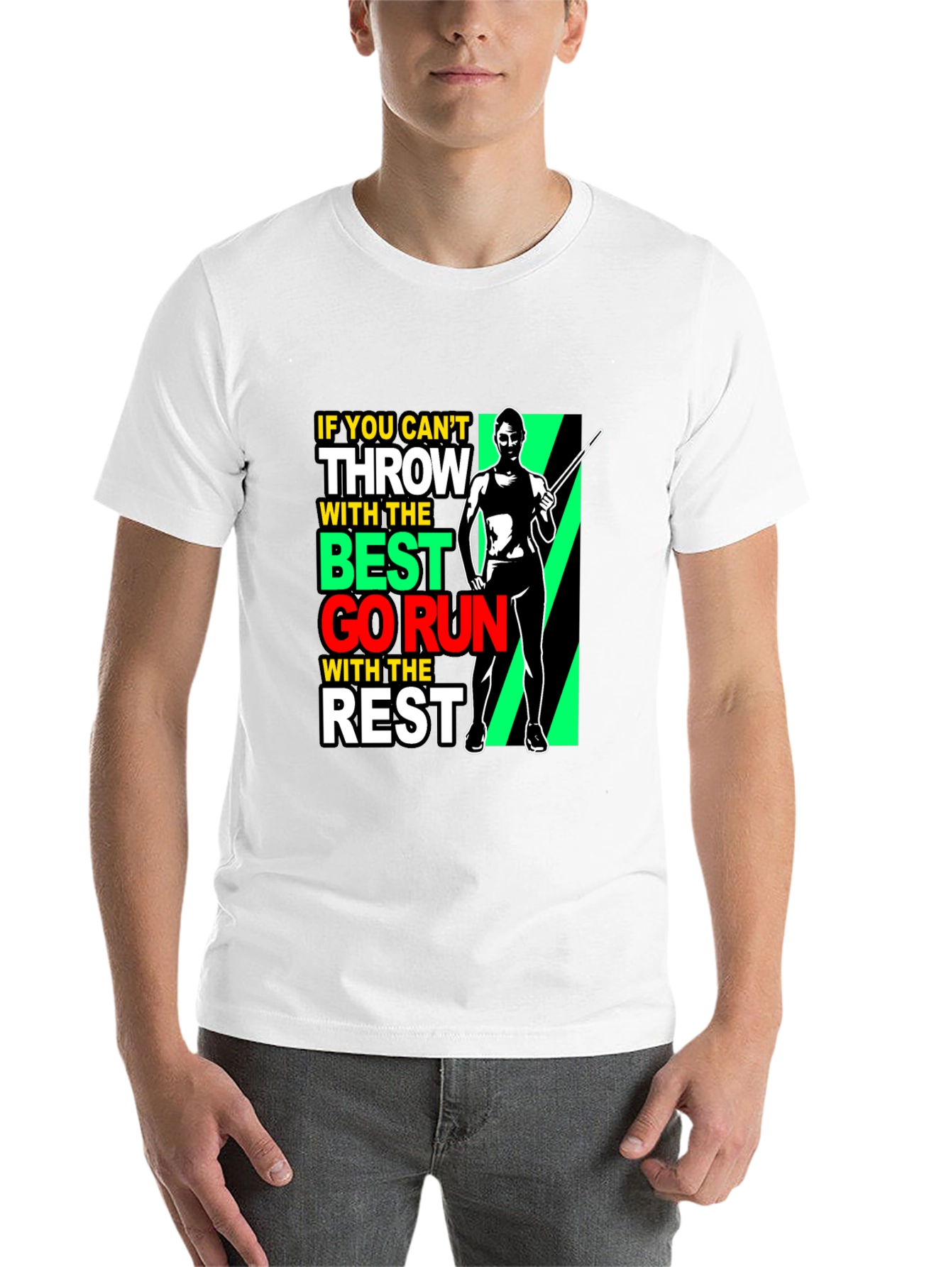 Black Thrower Graphic Tee - If You Can't Throw Go Run! view 14