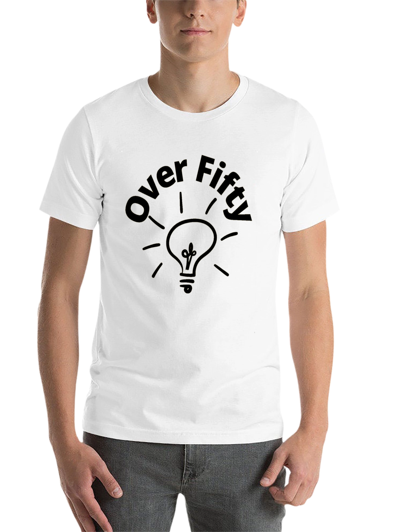 Black Over Fifty Lightbulb Graphic T-Shirt view 14