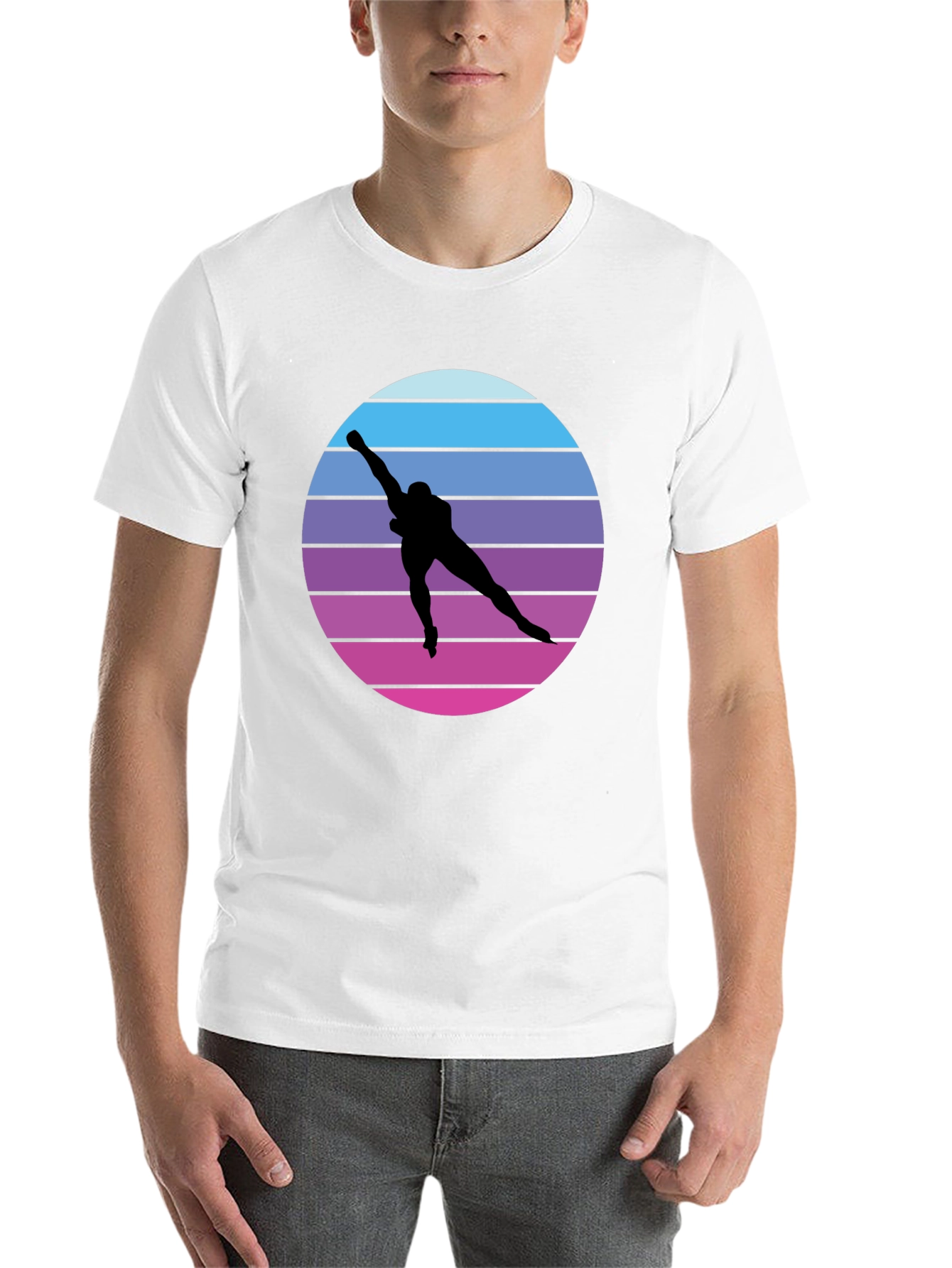 Black Retro Speed Skater Graphic Tee view 14