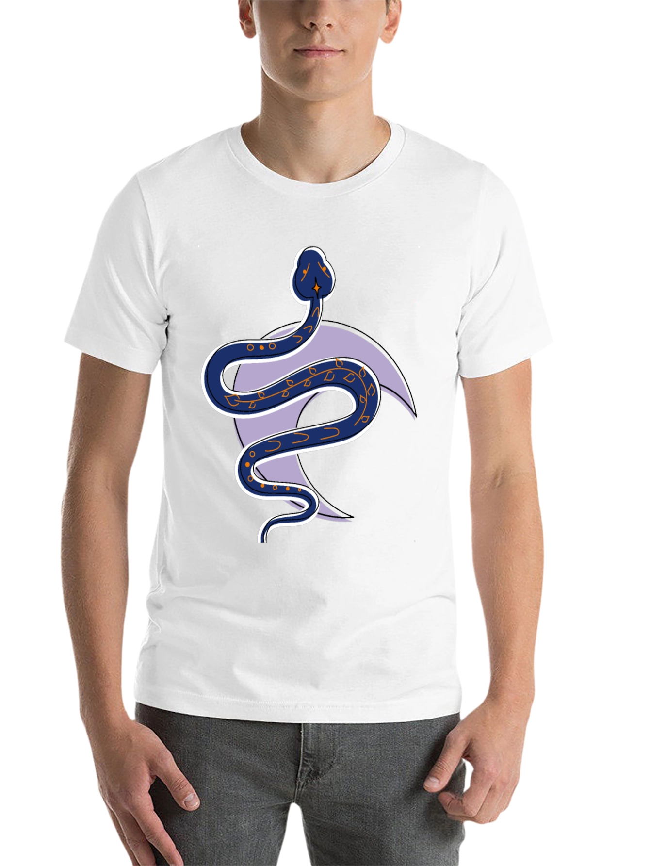 Black Snake and Crescent Moon Graphic Tee view 14