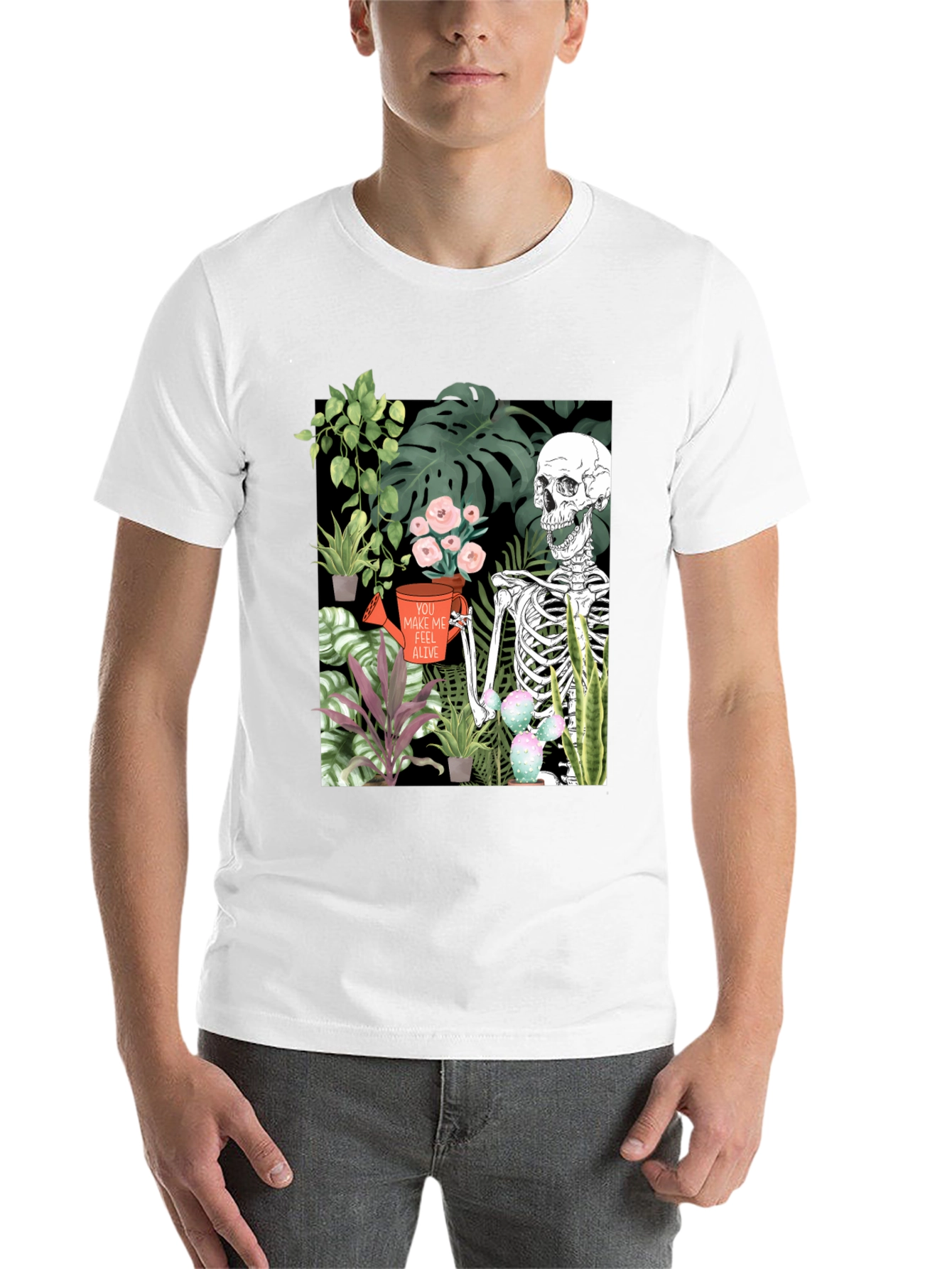 Black Skeleton Gardener Graphic T-Shirt - Make Me Feel Alive view 14