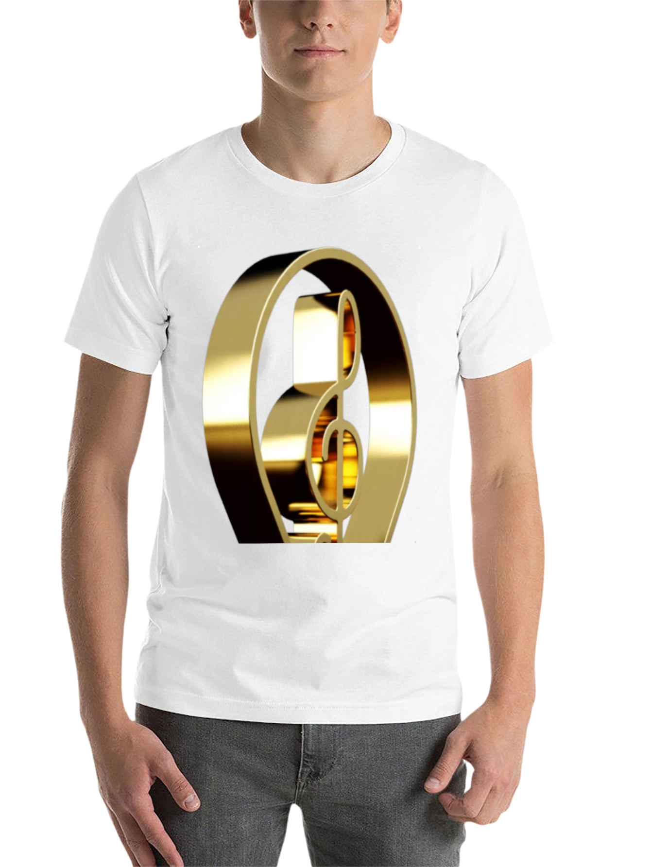 Black Golden Treble Clef Graphic Tee view 14