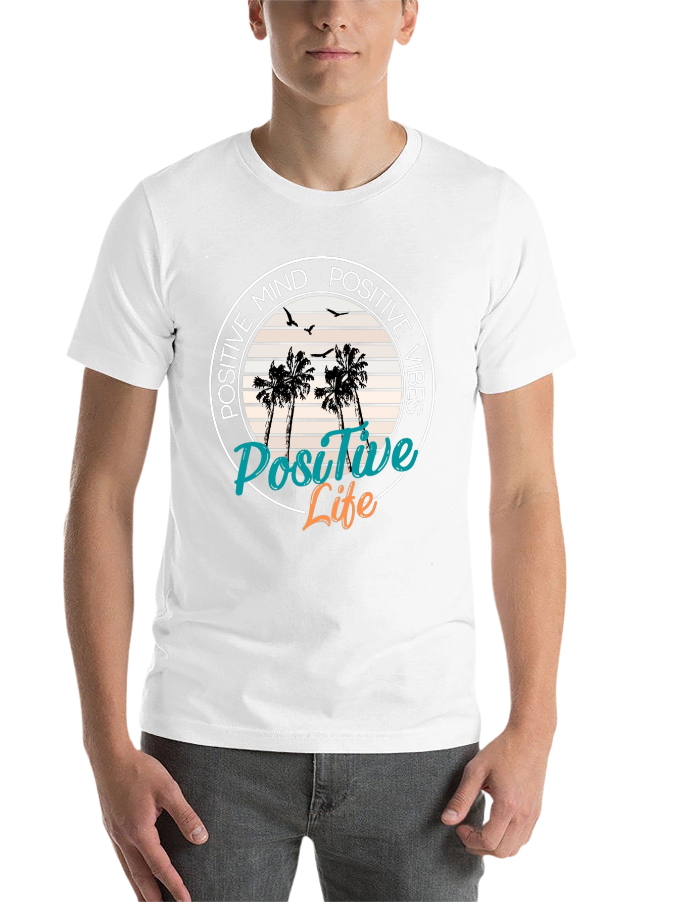 Black Positive Mind Positive Vibes T-Shirt view 14