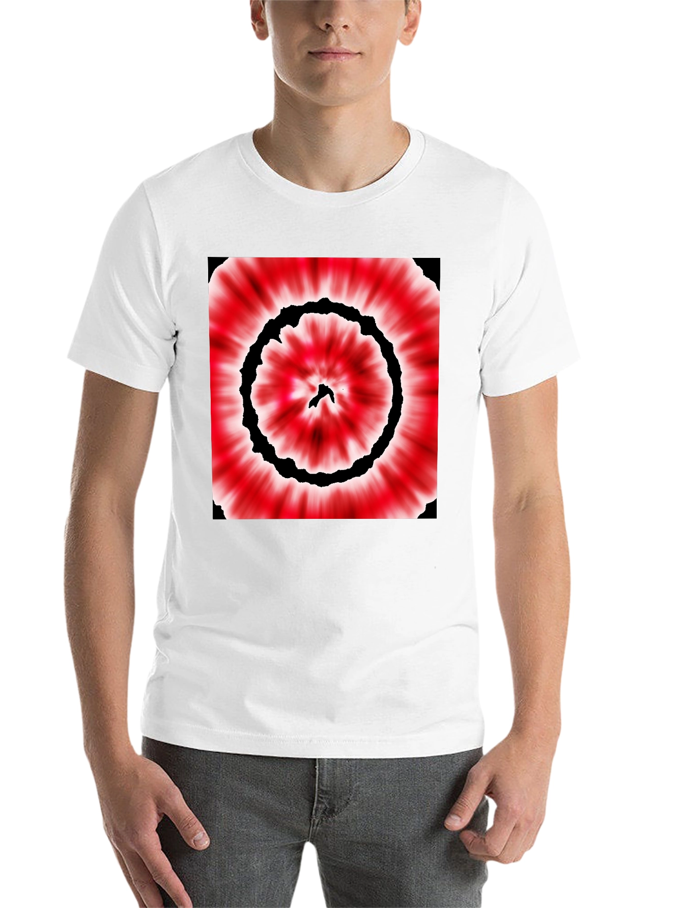 Black Red & Black Tie-Dye Style Graphic T-Shirt view 14