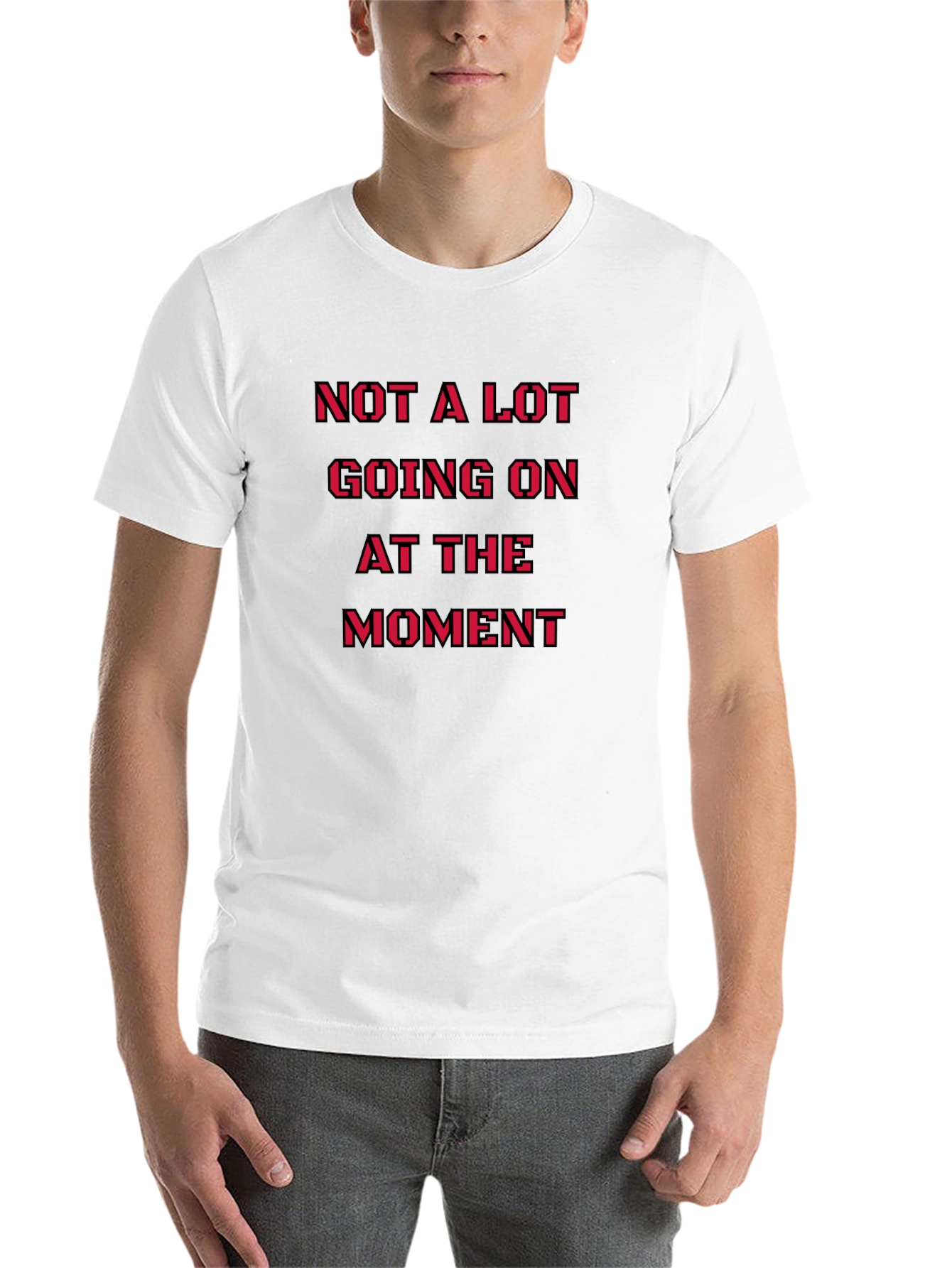 Black Relaxed Fit "Not a Lot Going On" Graphic Tee view 14