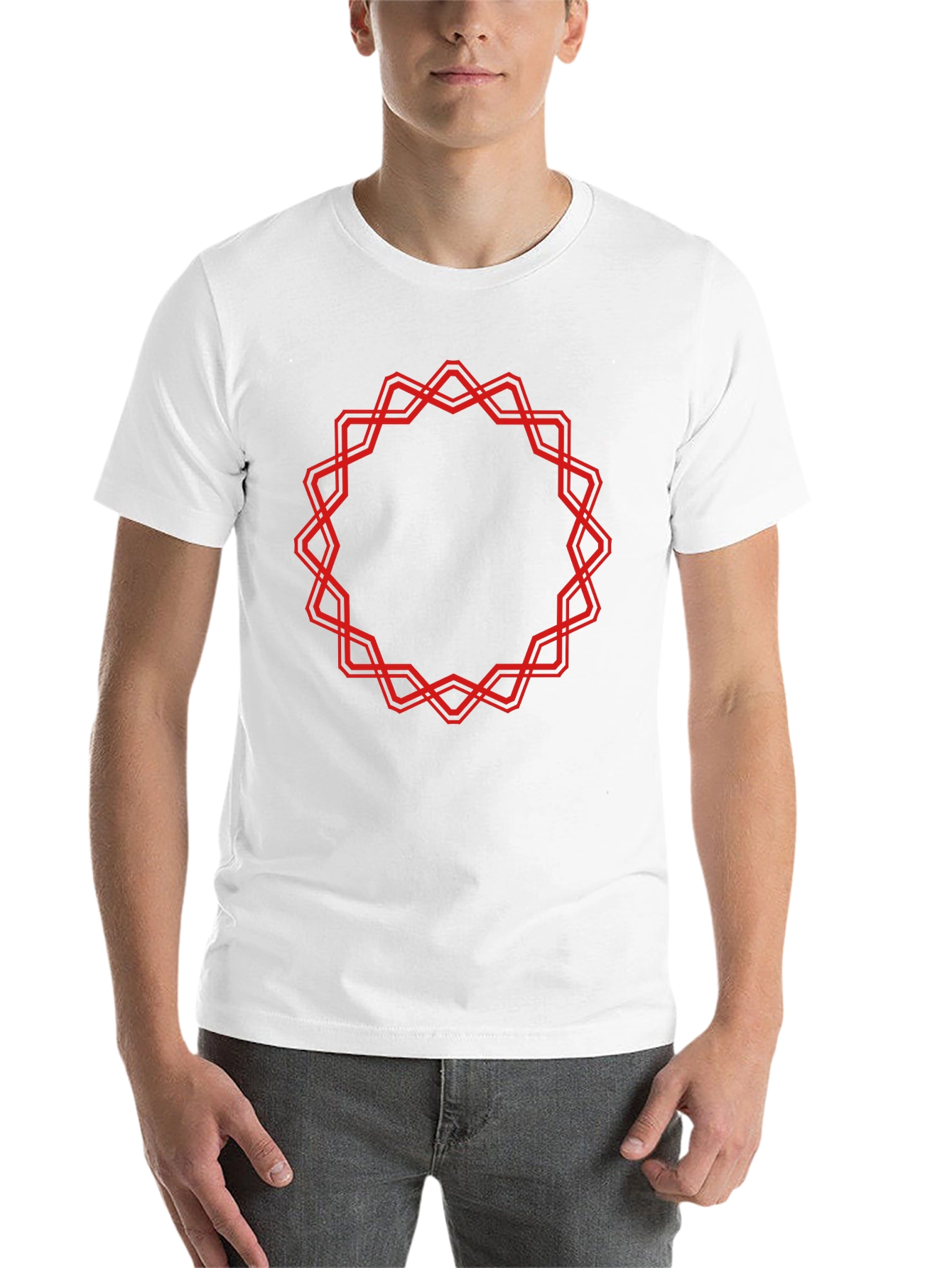 Black Geometric Circle Graphic Tee - Bold Statement T-Shirt view 14