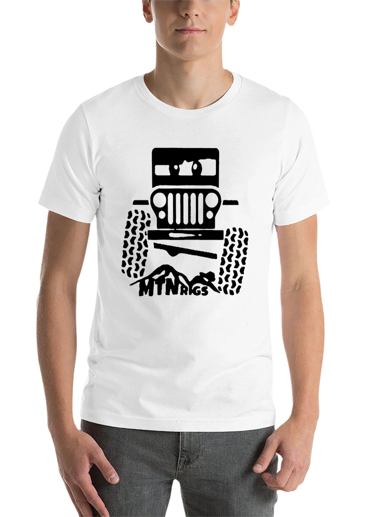 Black MTN Rigs Off-Road T-Shirt - Black Jeep Design view 14