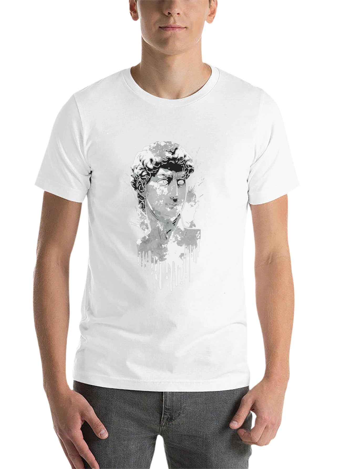 Black David Statue Graphic Tee - Modern Art Shirt view 14