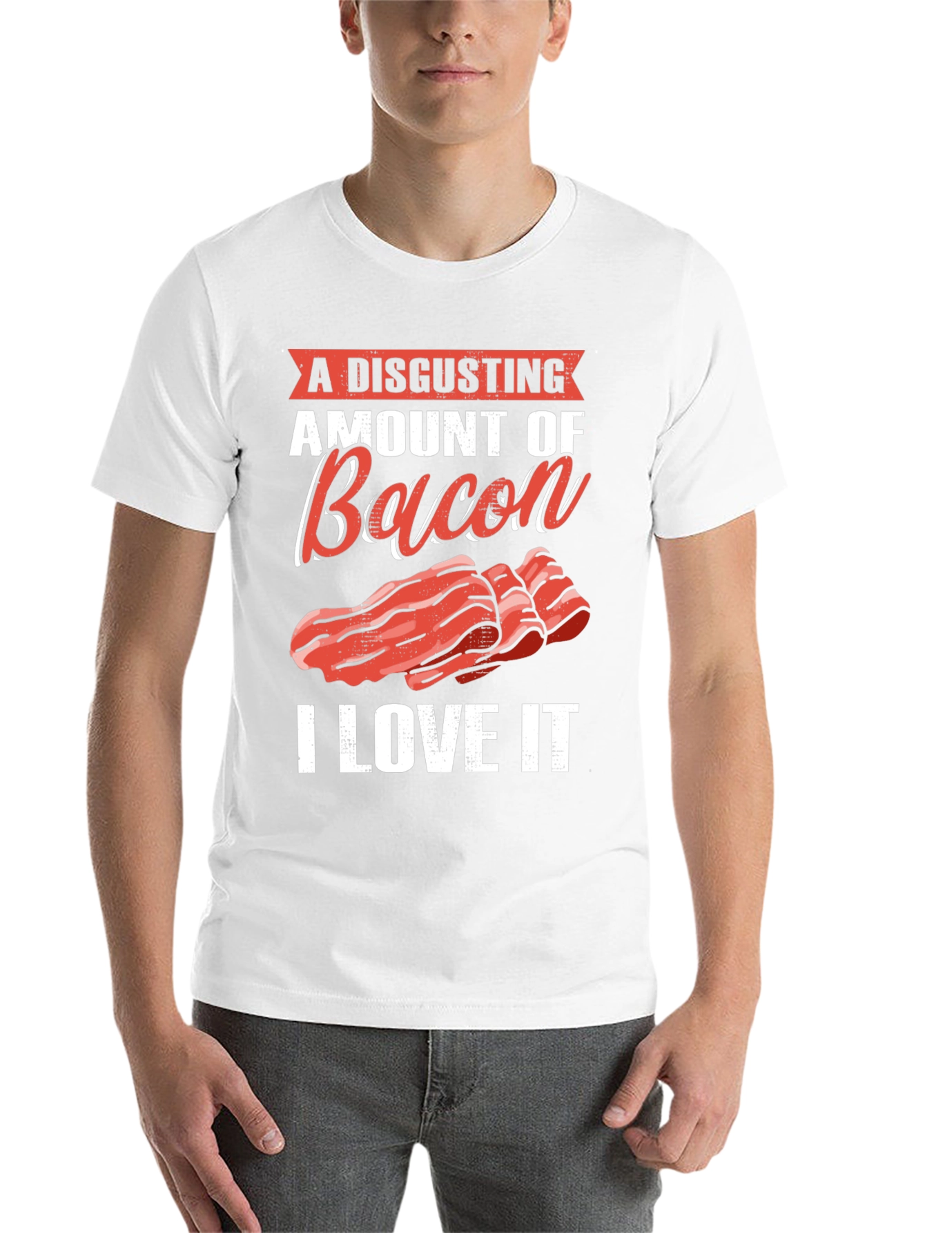 Black Disgusting Amount of Bacon T-Shirt view 14