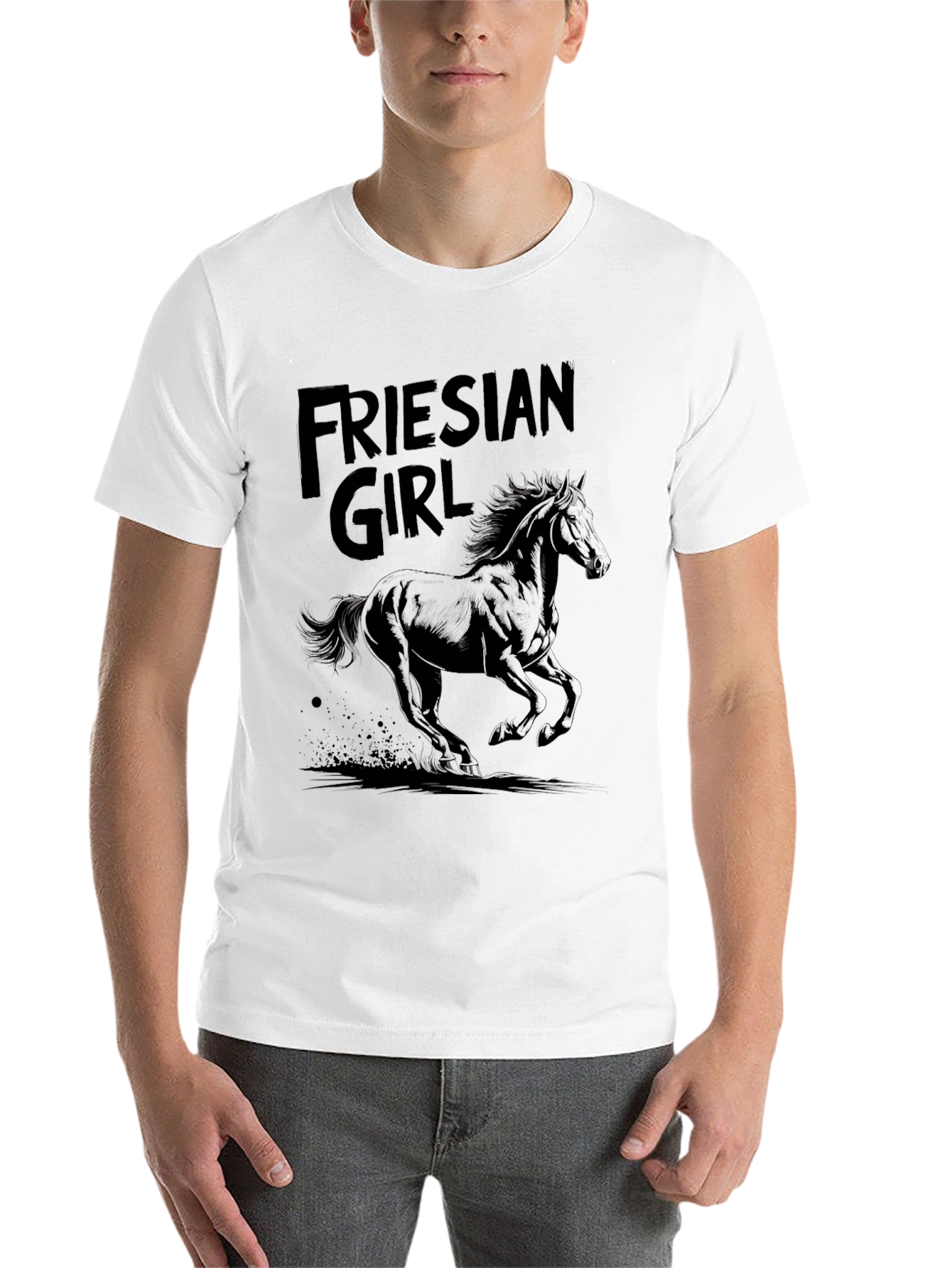 Black Friesian Girl Graphic Tee view 14