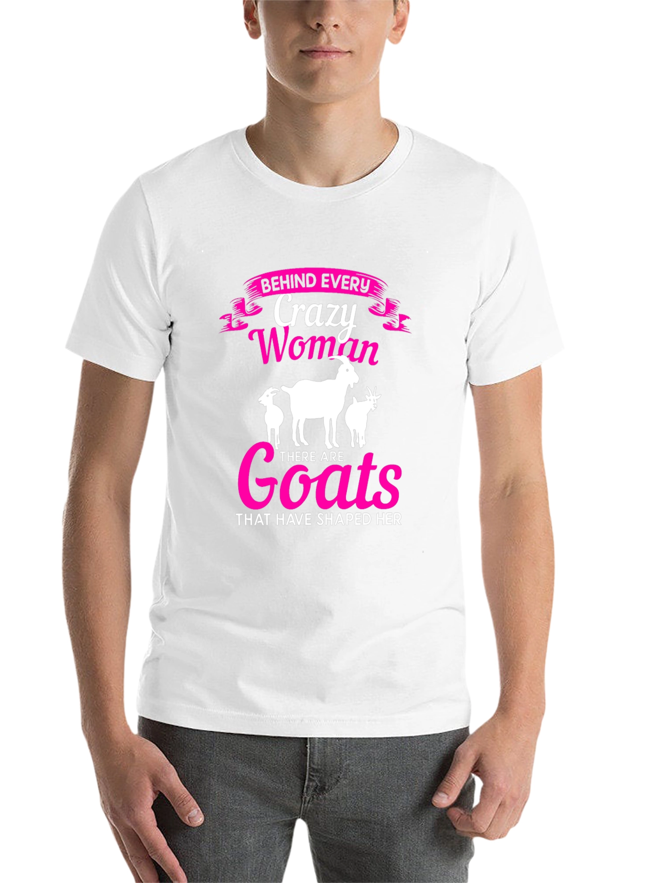Black Crazy Woman Goats T-Shirt - Black view 14