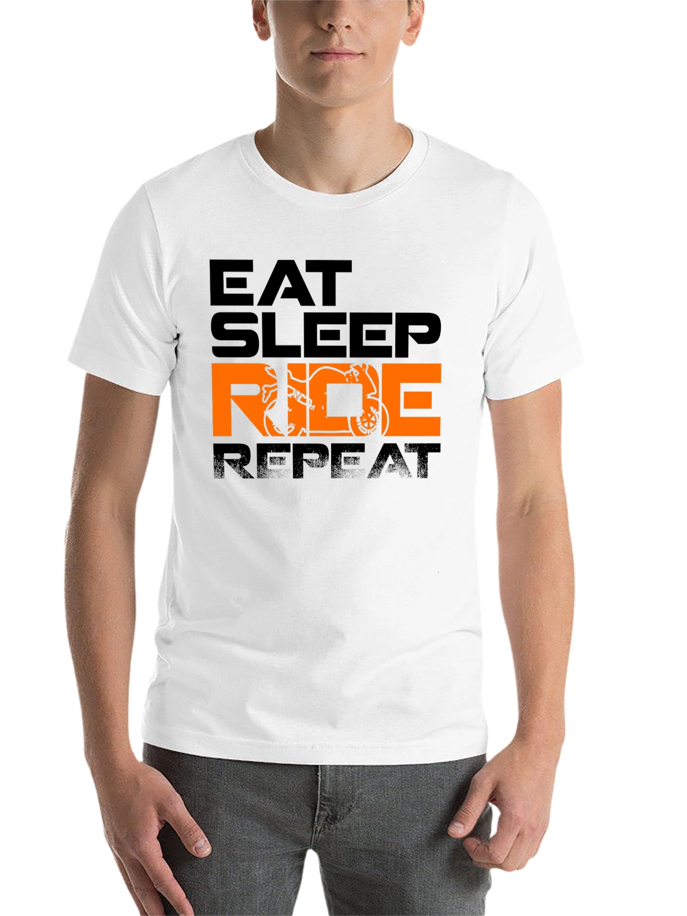 Black Eat Sleep Ride Repeat Graphic Tee view 14