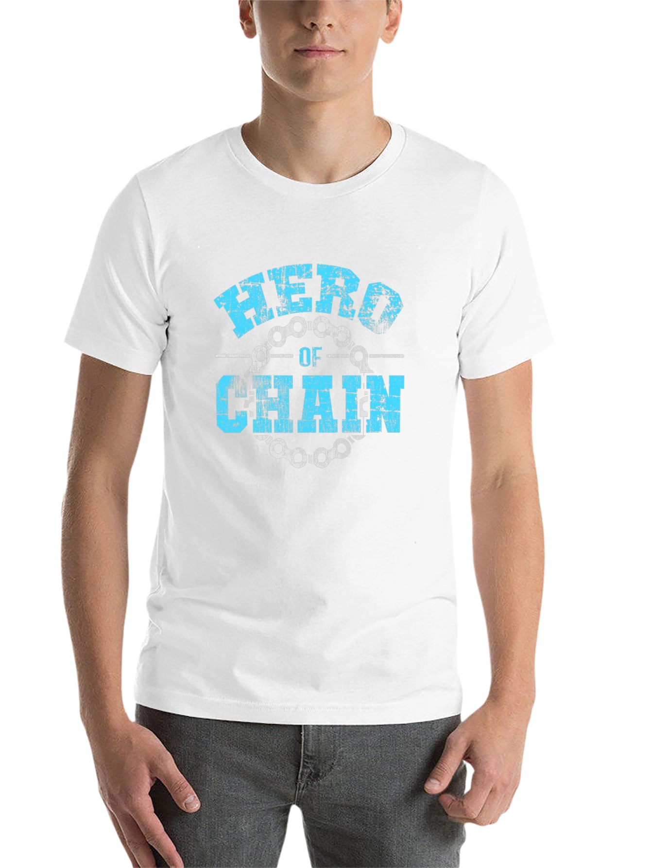 Black Hero of Chain T-Shirt - Black Bicycle Cycling Tee view 14