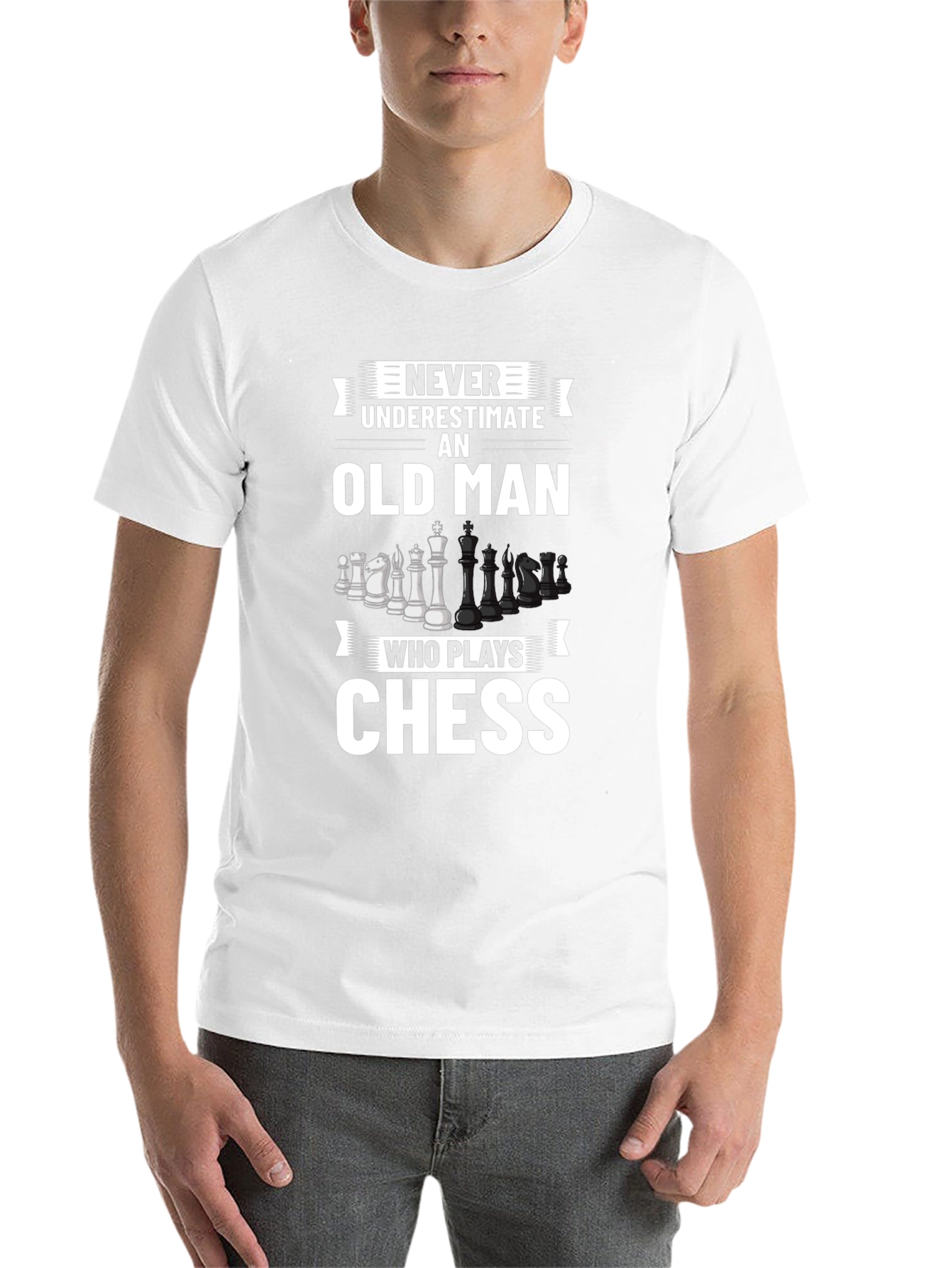 Black Never Underestimate Chess Old Man T-Shirt view 14