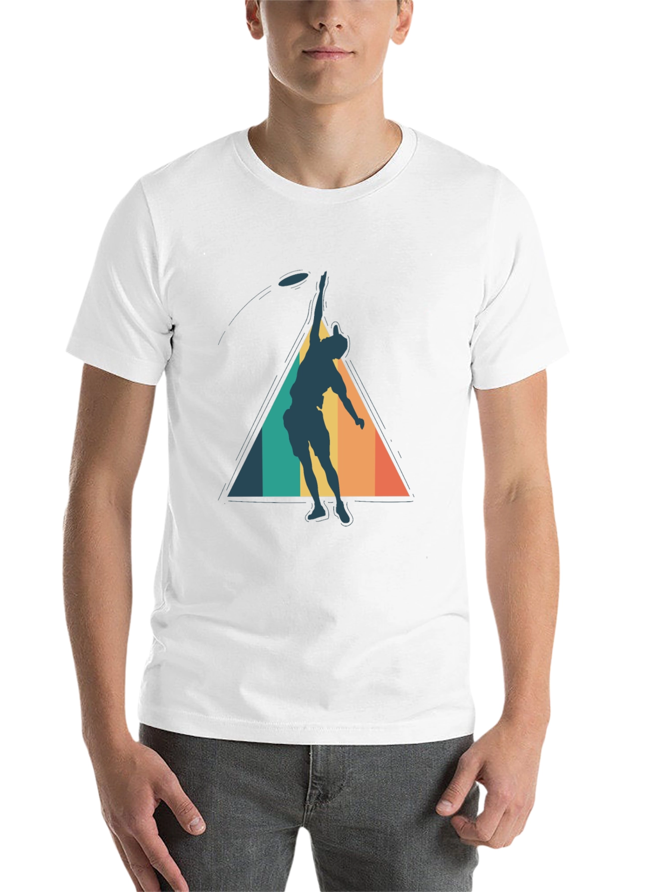 Black Retro Ultimate Frisbee Player Graphic Tee view 14