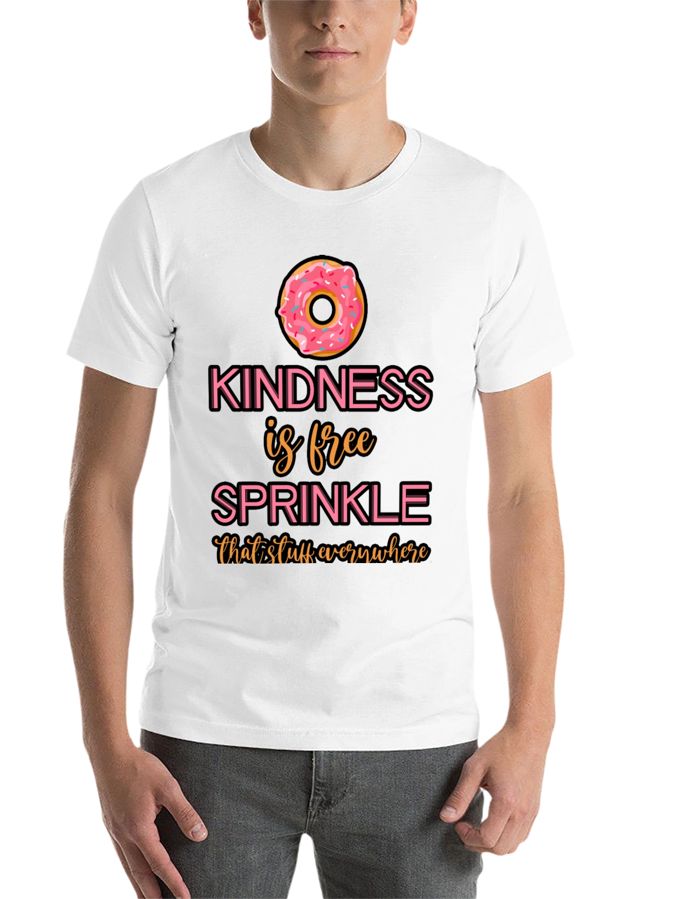 Black Kindness Sprinkle Donut T-Shirt view 14