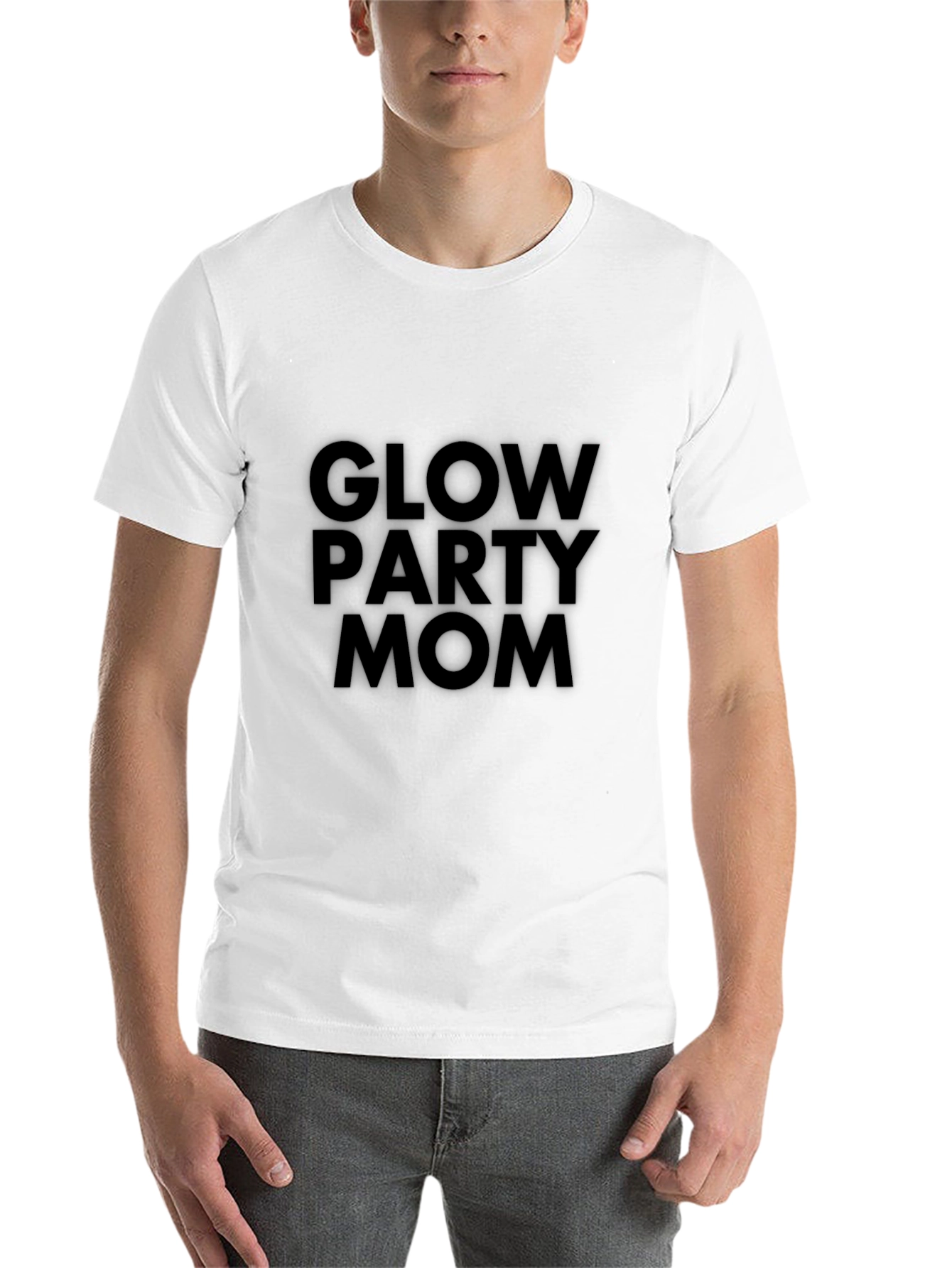 Black Glow Party Mom T-Shirt - Black Graphic Tee view 14