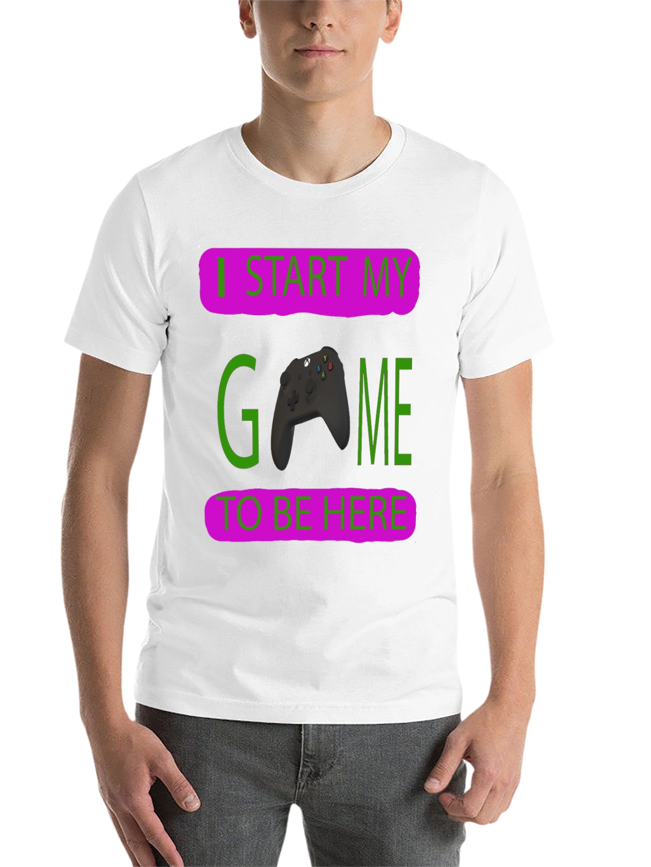 Black Gamer T-Shirt: I Start My Game To Be Here view 14